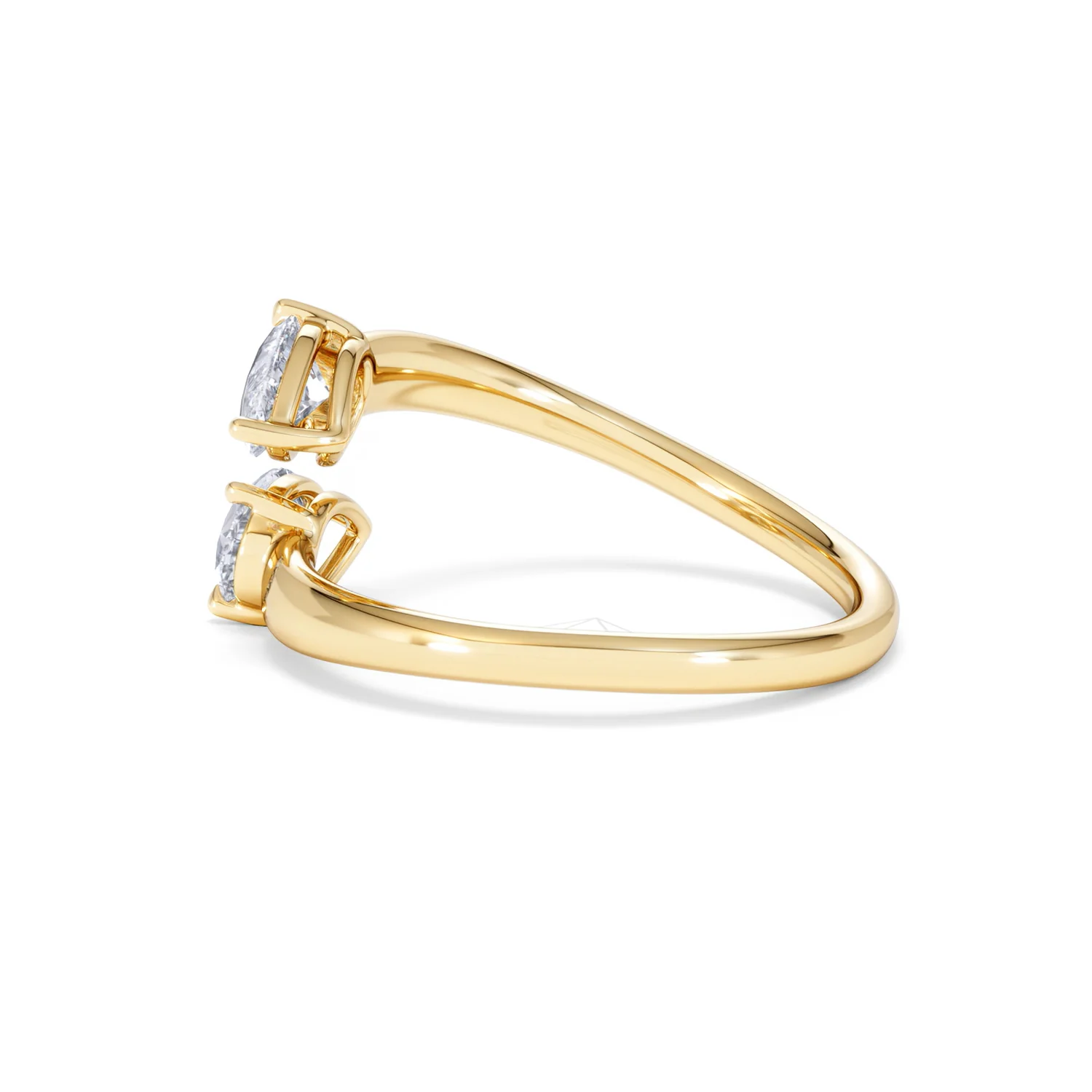 Affinity 0.80ct Pear Cut Lab Diamond 2 Stone Ring in 18K Yellow Gold - Image 66