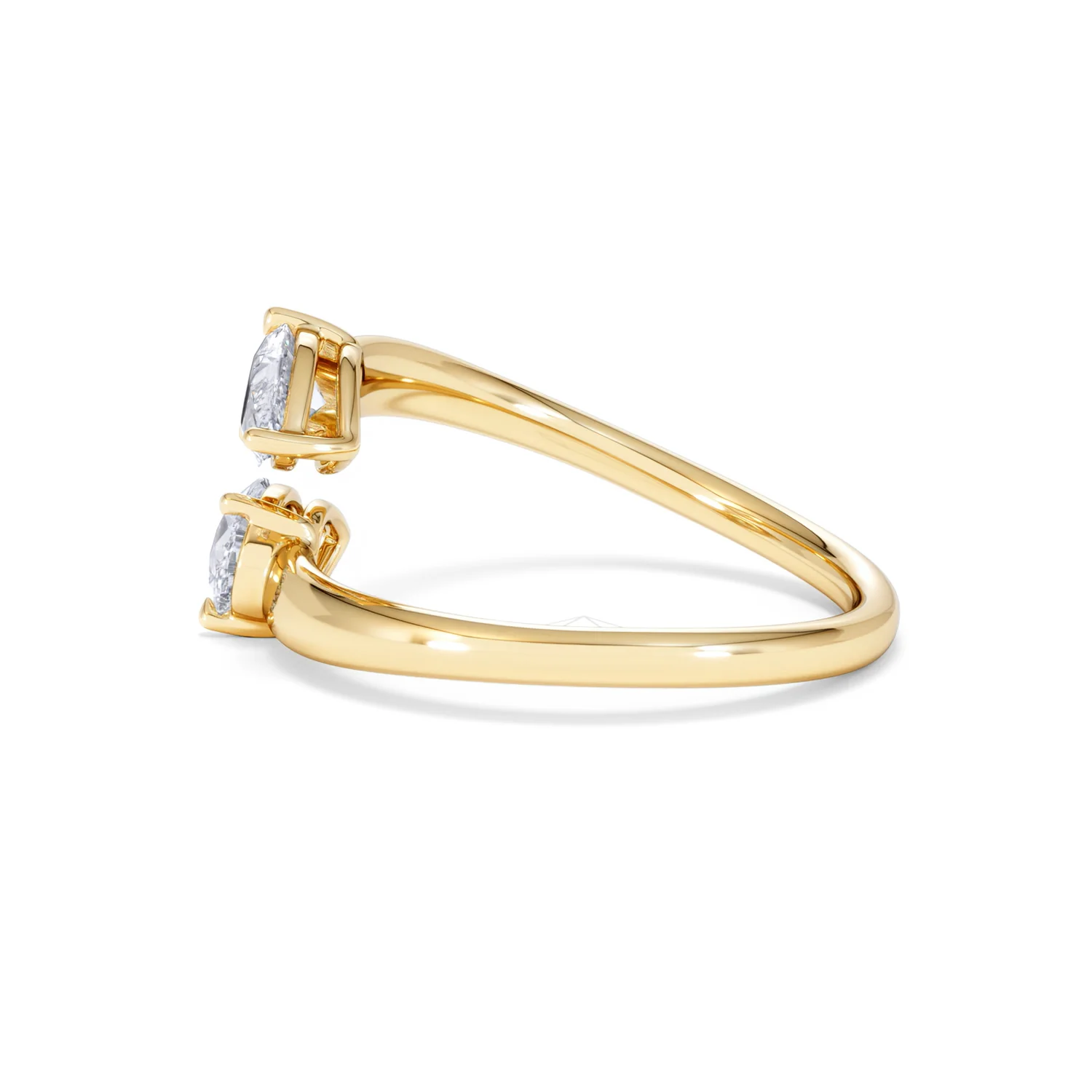 Affinity 0.80ct Pear Cut Lab Diamond 2 Stone Ring in 18K Yellow Gold - Image 68