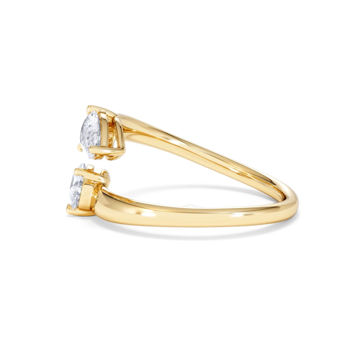 Affinity 0.80ct Pear Cut Lab Diamond 2 Stone Ring in 18K Yellow Gold - Image 70