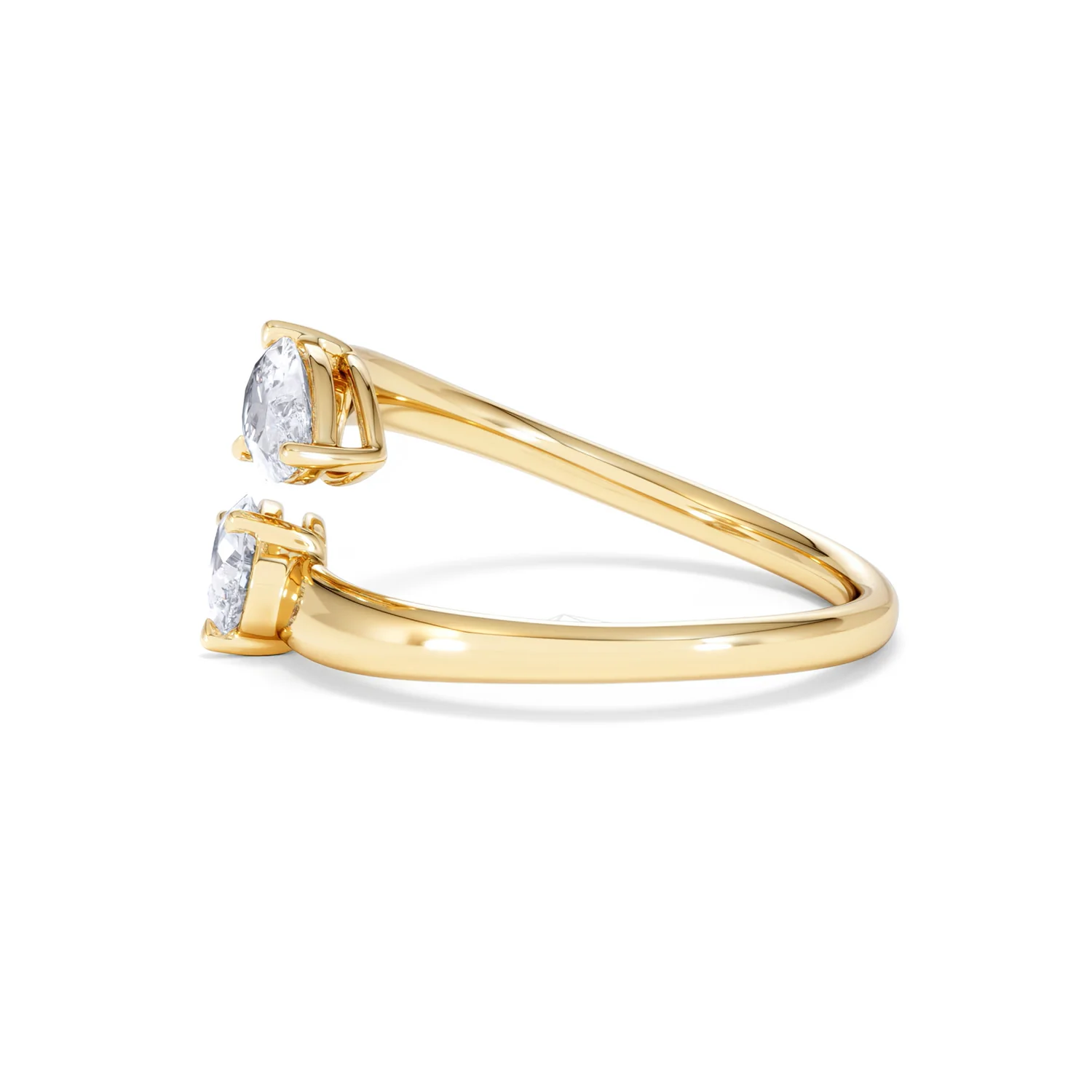 Affinity 0.80ct Pear Cut Lab Diamond 2 Stone Ring in 18K Yellow Gold - Image 71