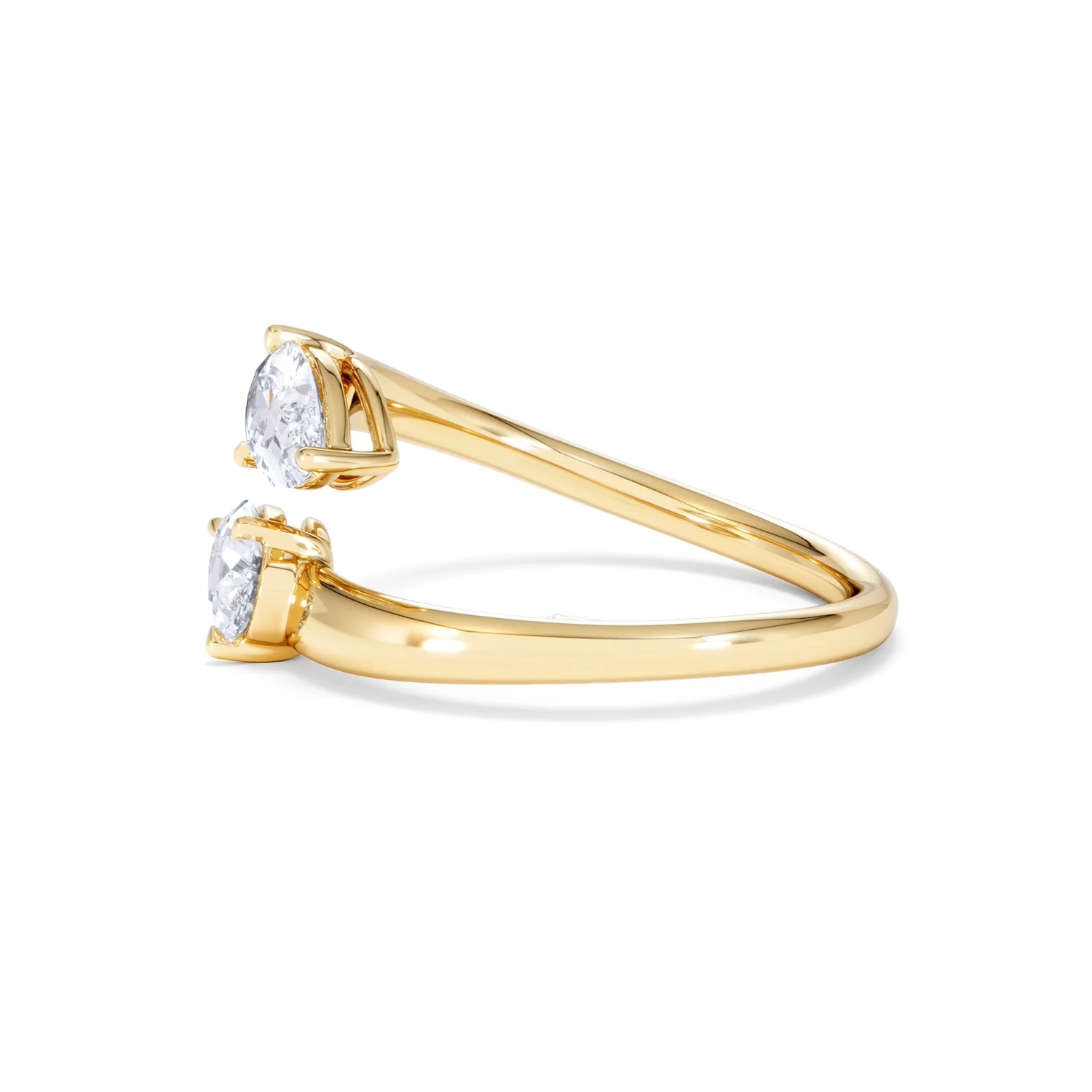 Affinity 0.80ct Pear Cut Lab Diamond 2 Stone Ring in 18K Yellow Gold - Image 72
