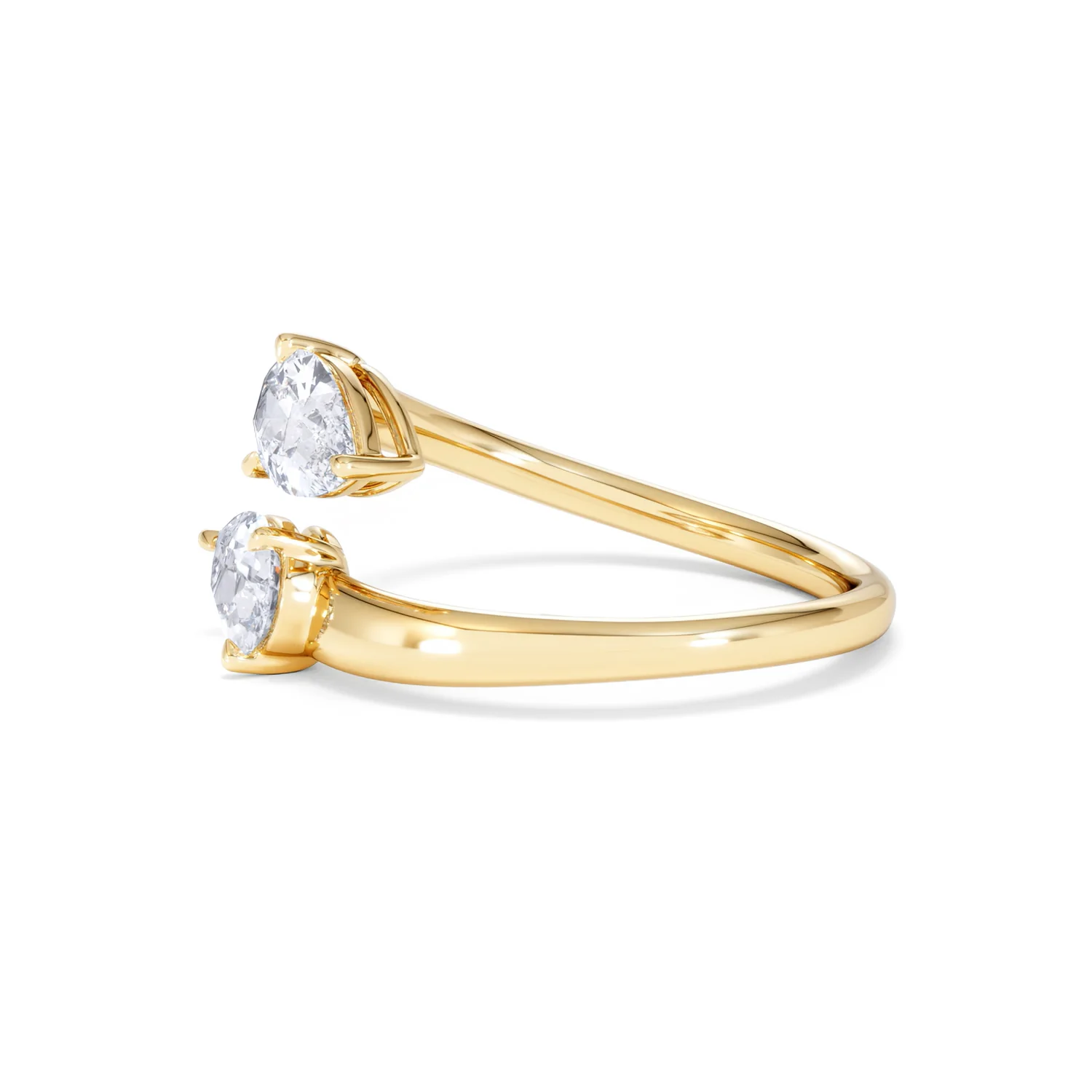 Affinity 0.80ct Pear Cut Lab Diamond 2 Stone Ring in 18K Yellow Gold - Image 74