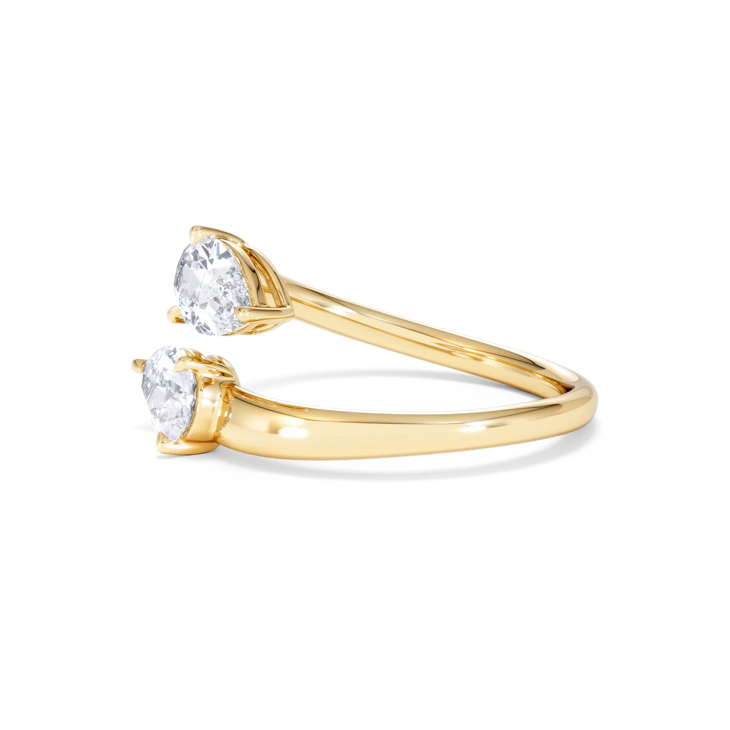 Affinity 0.80ct Pear Cut Lab Diamond 2 Stone Ring in 18K Yellow Gold - Image 75