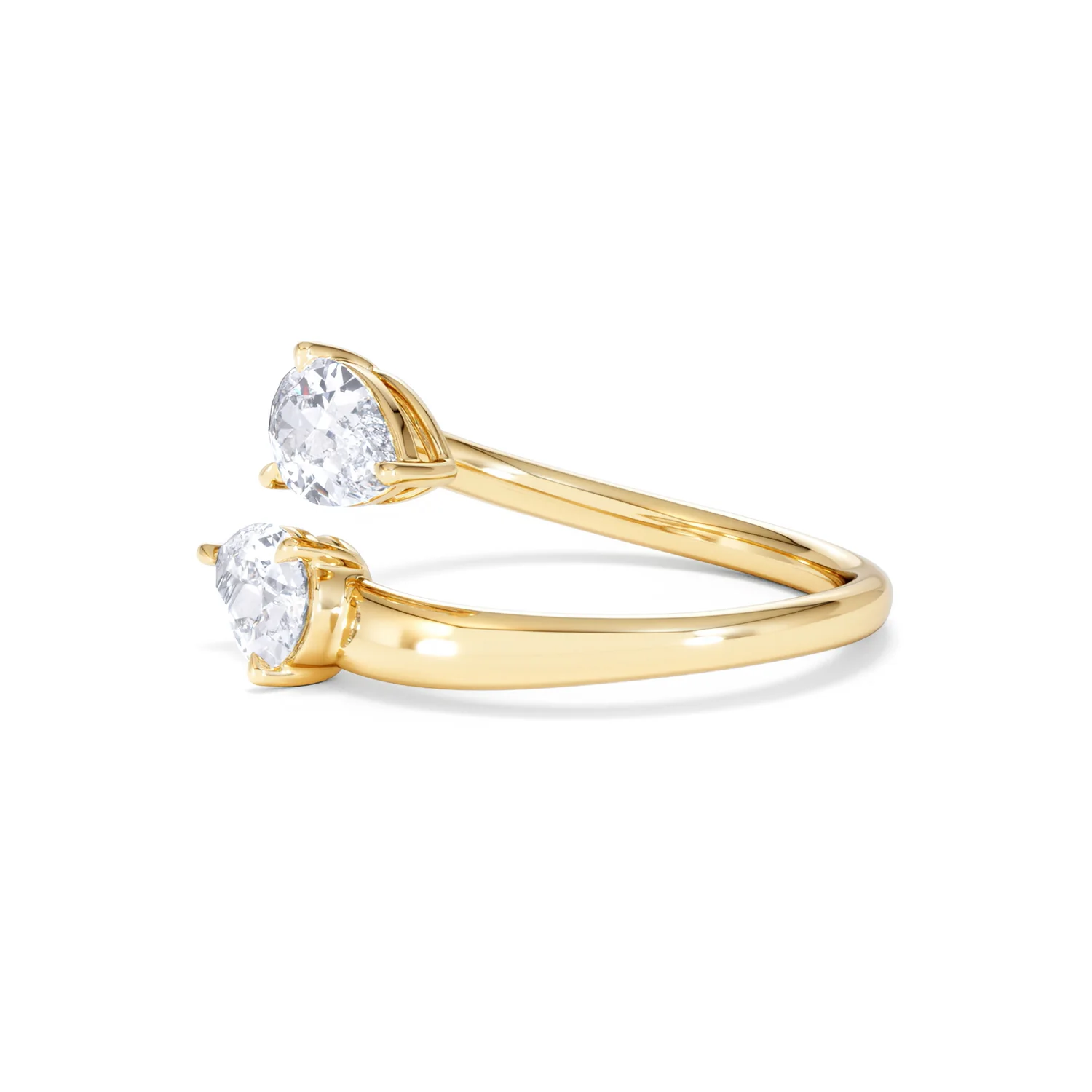 Affinity 0.80ct Pear Cut Lab Diamond 2 Stone Ring in 18K Yellow Gold - Image 76