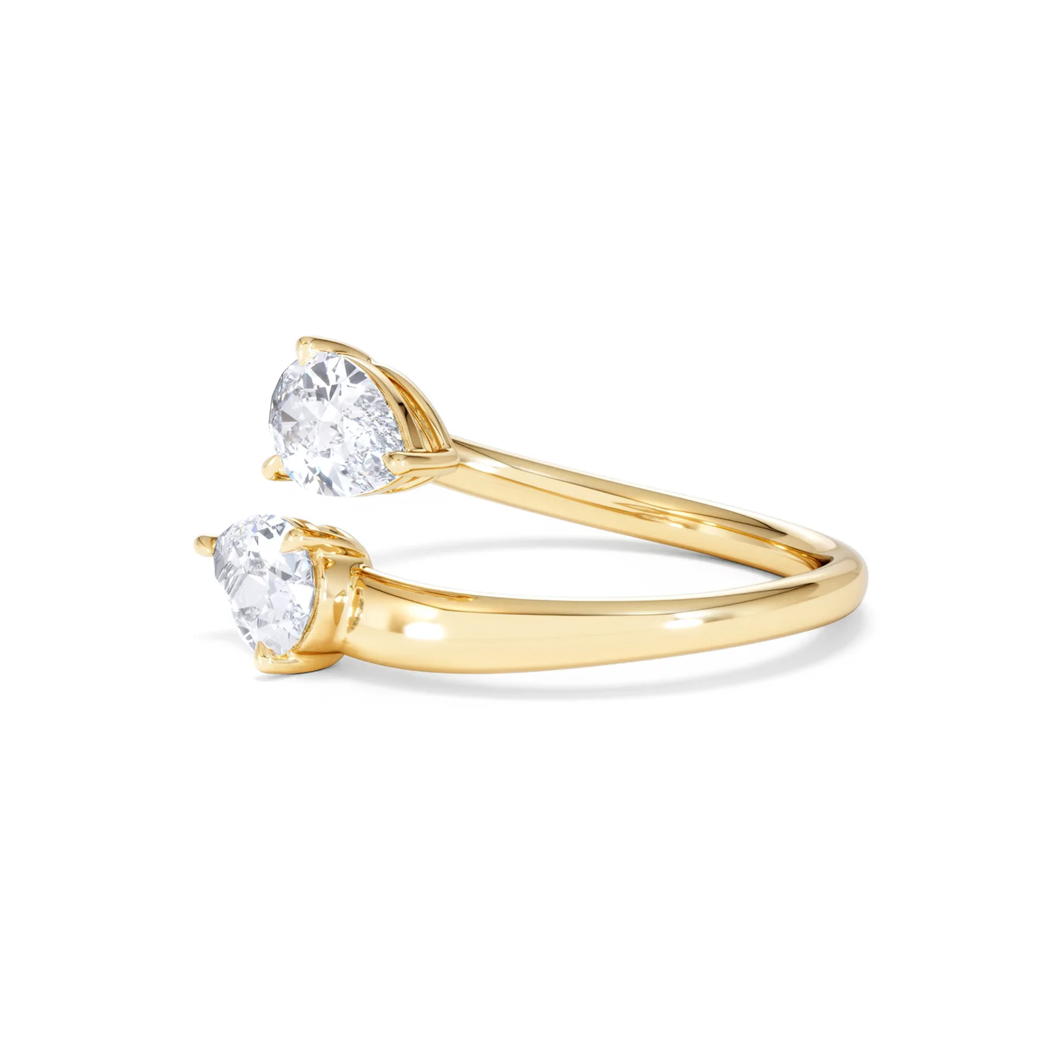 Affinity 0.80ct Pear Cut Lab Diamond 2 Stone Ring in 18K Yellow Gold - Image 77
