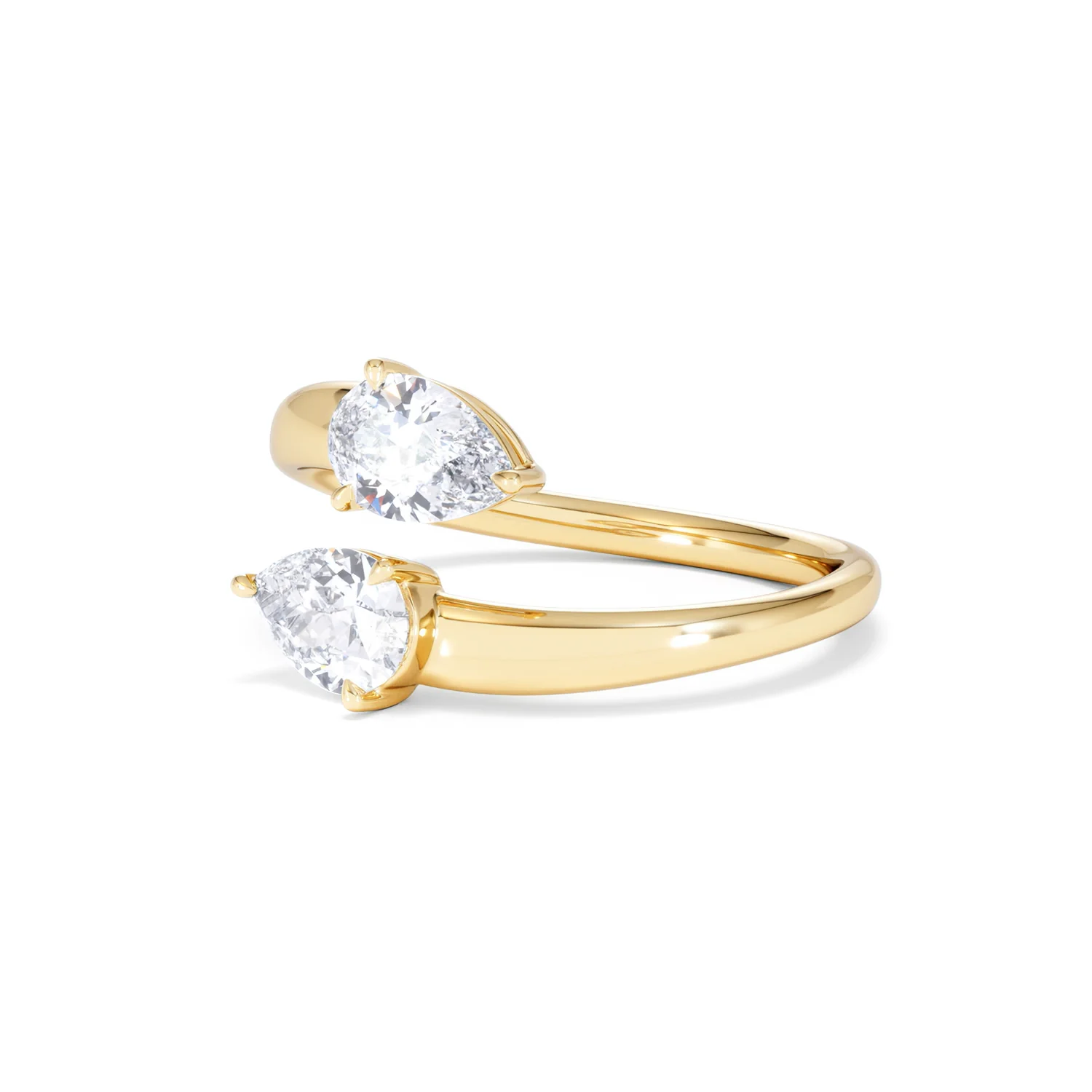 Affinity 0.80ct Pear Cut Lab Diamond 2 Stone Ring in 18K Yellow Gold - Image 81
