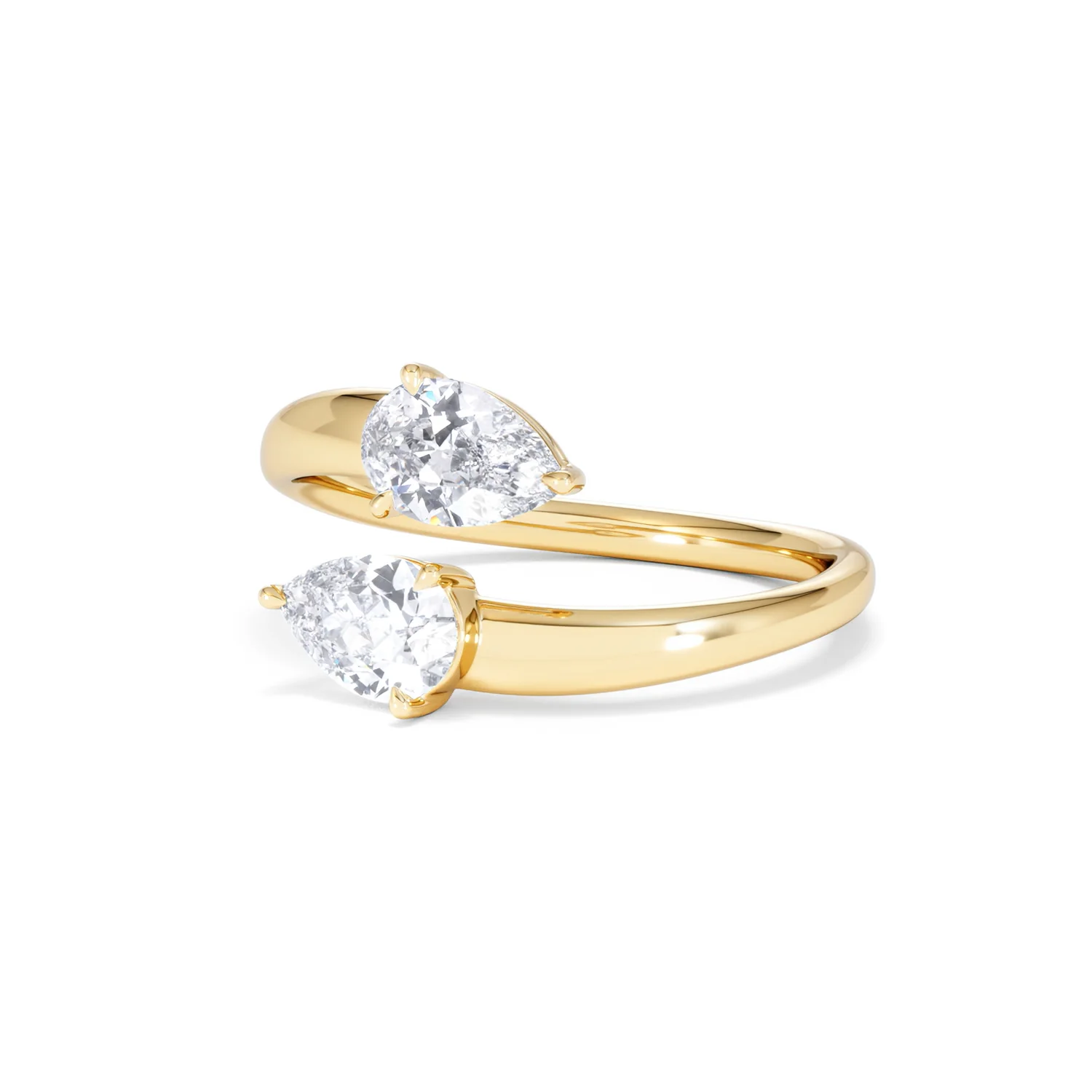 Affinity 0.80ct Pear Cut Lab Diamond 2 Stone Ring in 18K Yellow Gold - Image 83