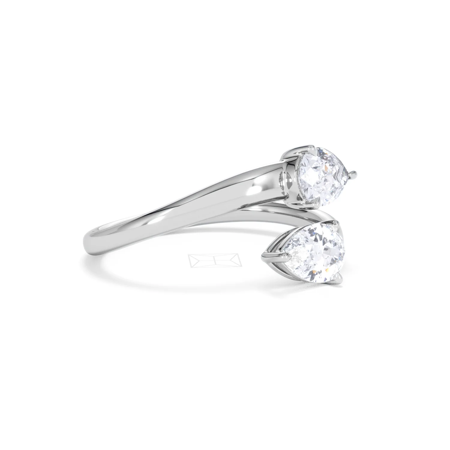 Affinity 0.80ct Pear Cut Lab Diamond 2 Stone Ring in Platinum - Image 20