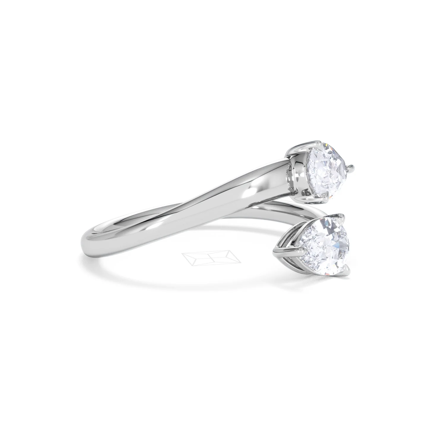 Affinity 0.80ct Pear Cut Lab Diamond 2 Stone Ring in Platinum - Image 22