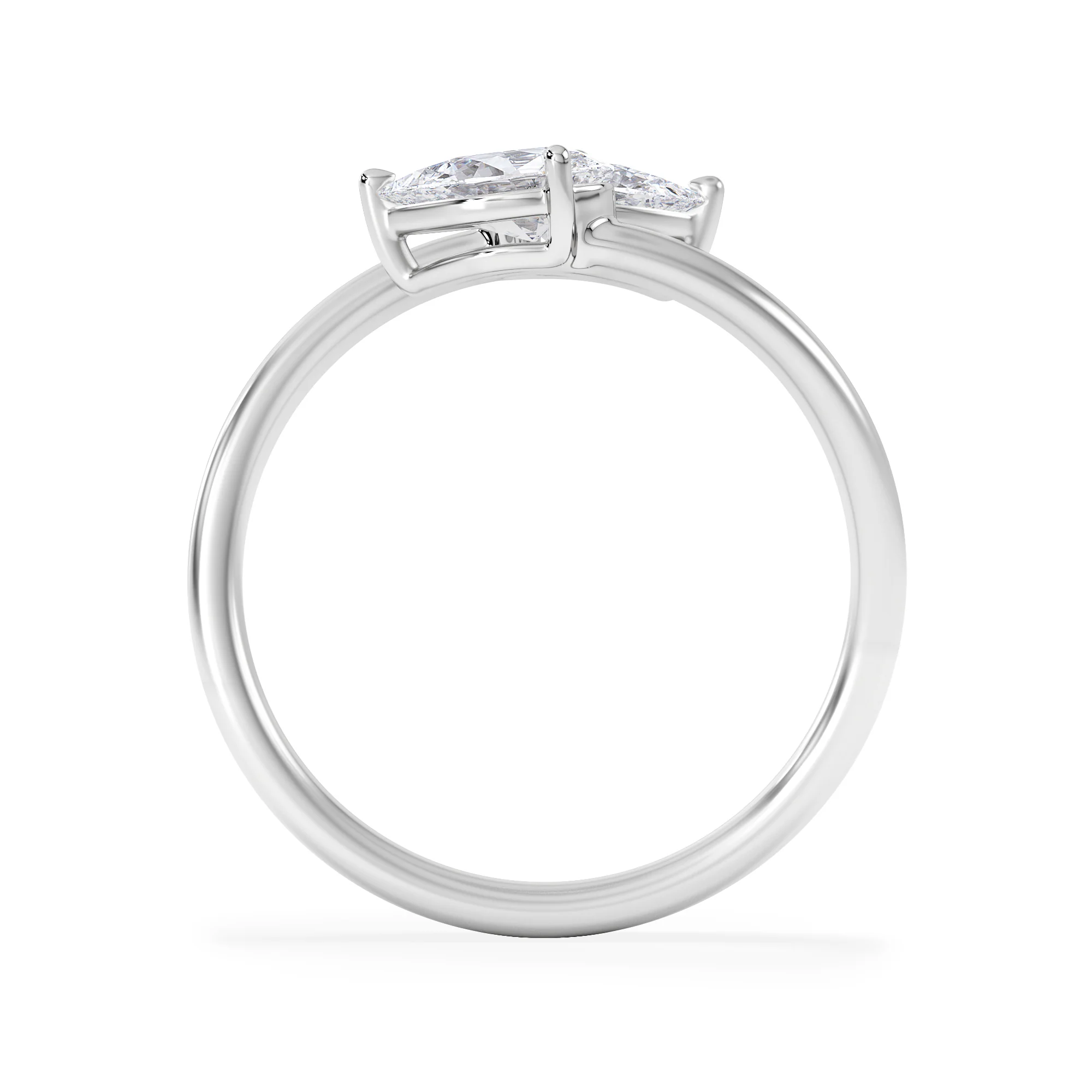 Affinity 0.80ct Pear Cut Lab Diamond 2 Stone Ring in Platinum - Image 3