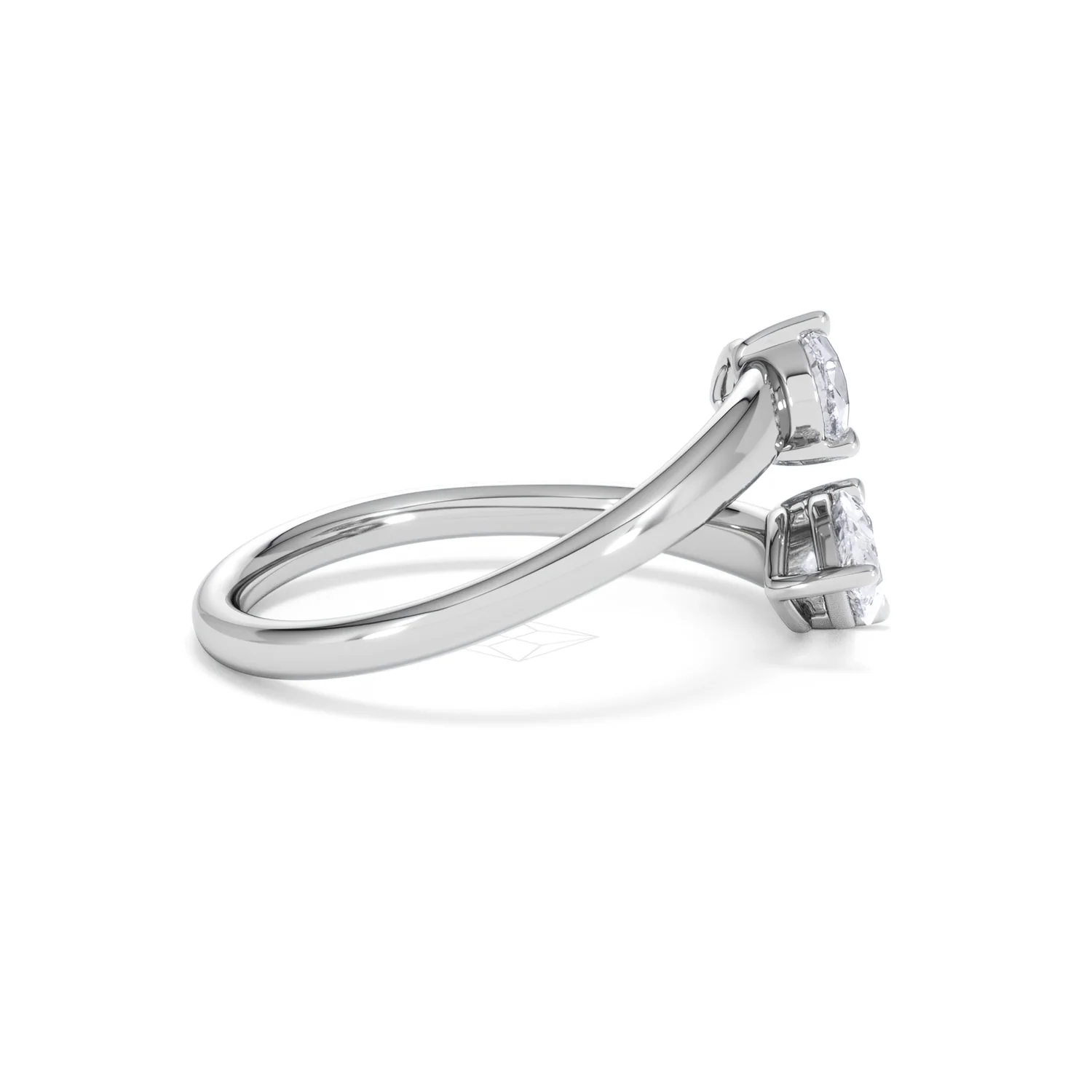 Affinity 0.80ct Pear Cut Lab Diamond 2 Stone Ring in Platinum - Image 30