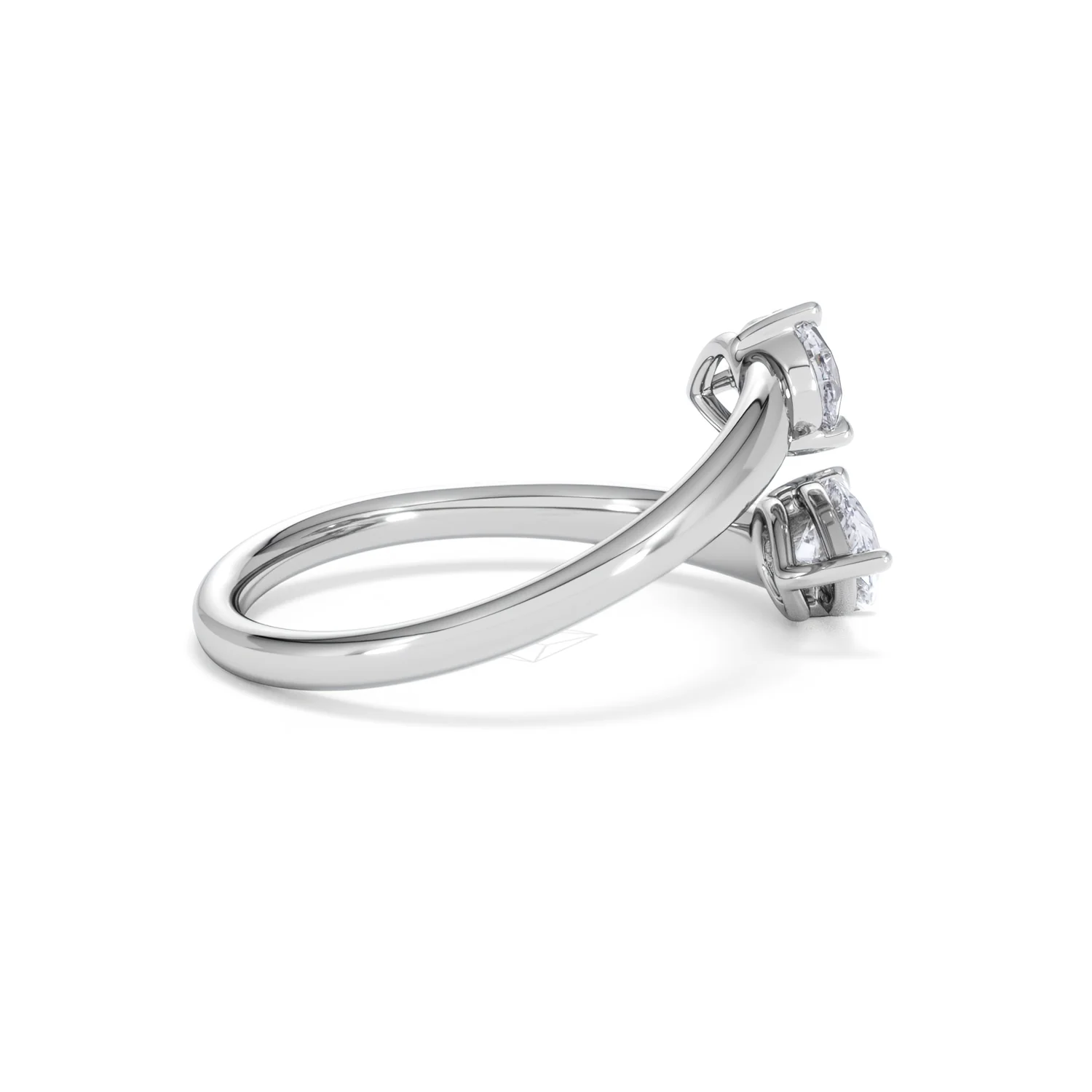Affinity 0.80ct Pear Cut Lab Diamond 2 Stone Ring in Platinum - Image 32
