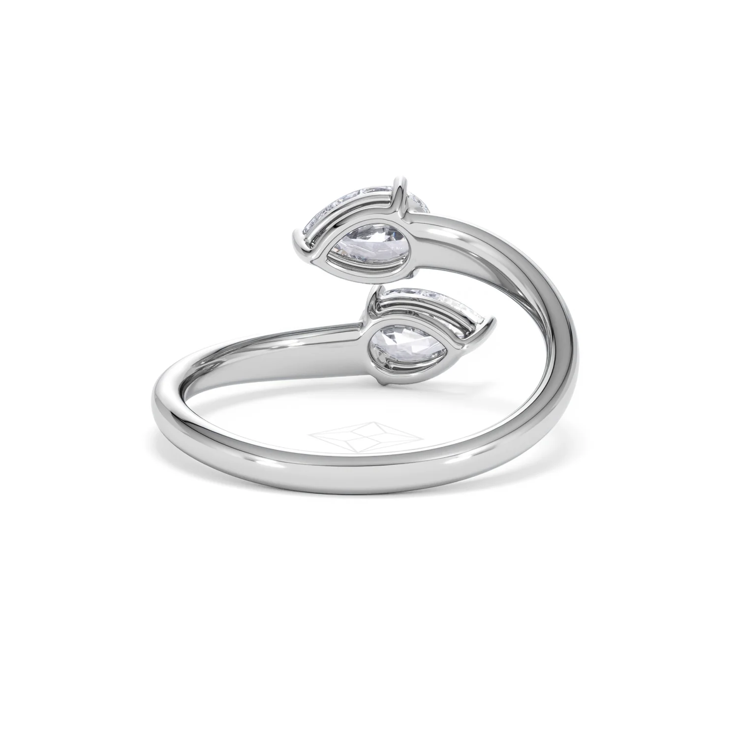 Affinity 0.80ct Pear Cut Lab Diamond 2 Stone Ring in Platinum - Image 47
