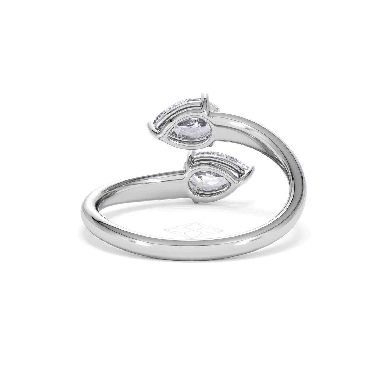Affinity 0.80ct Pear Cut Lab Diamond 2 Stone Ring in Platinum - Image 48