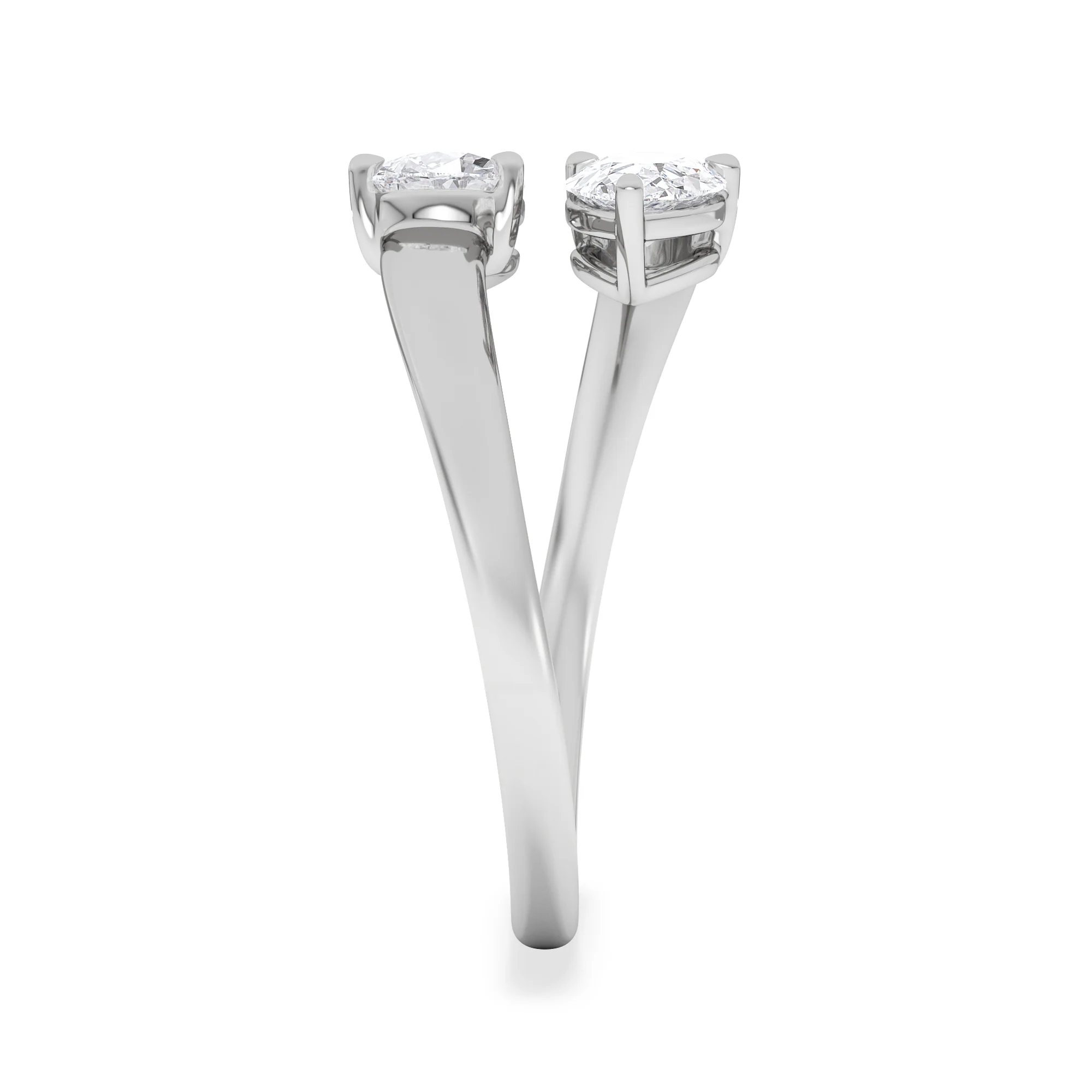 Affinity 0.80ct Pear Cut Lab Diamond 2 Stone Ring in Platinum - Image 5