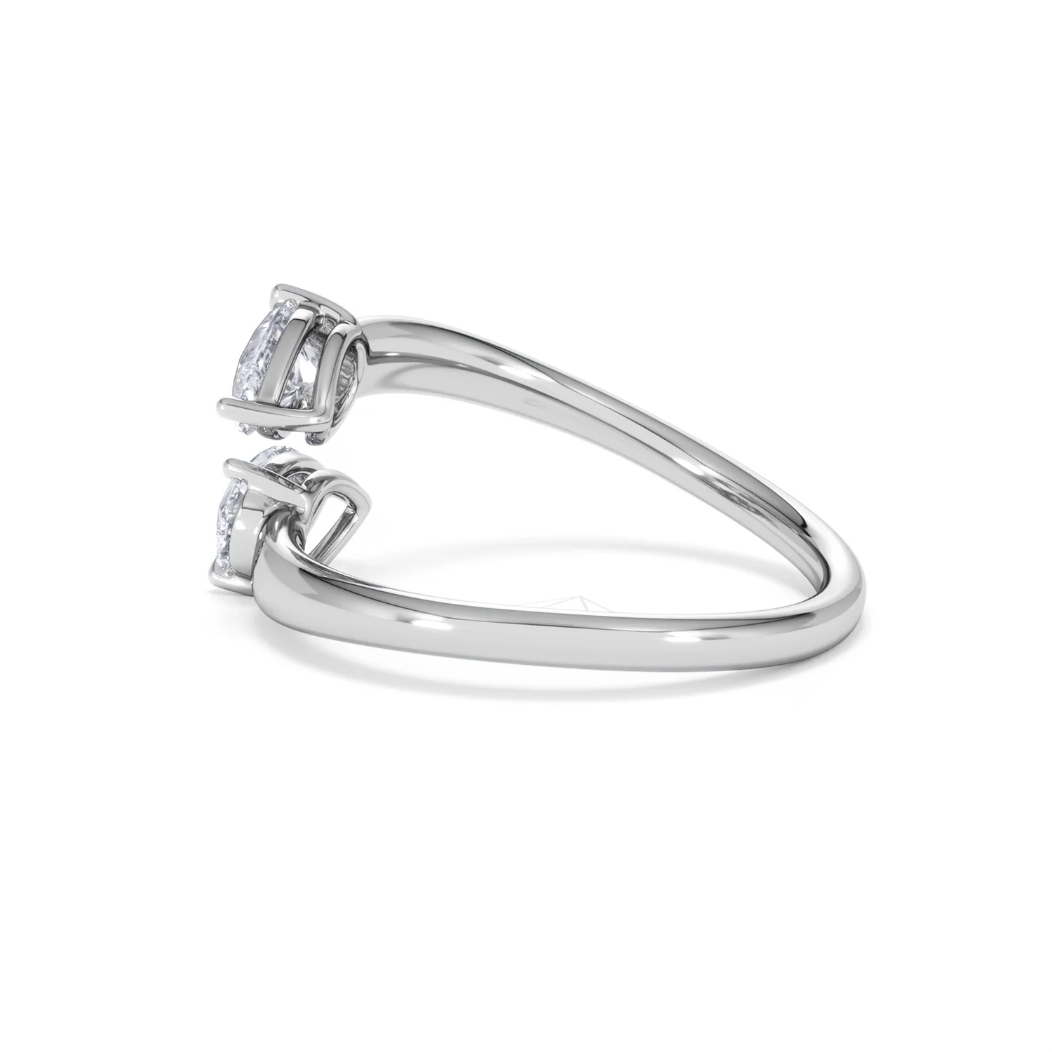 Affinity 0.80ct Pear Cut Lab Diamond 2 Stone Ring in Platinum - Image 65
