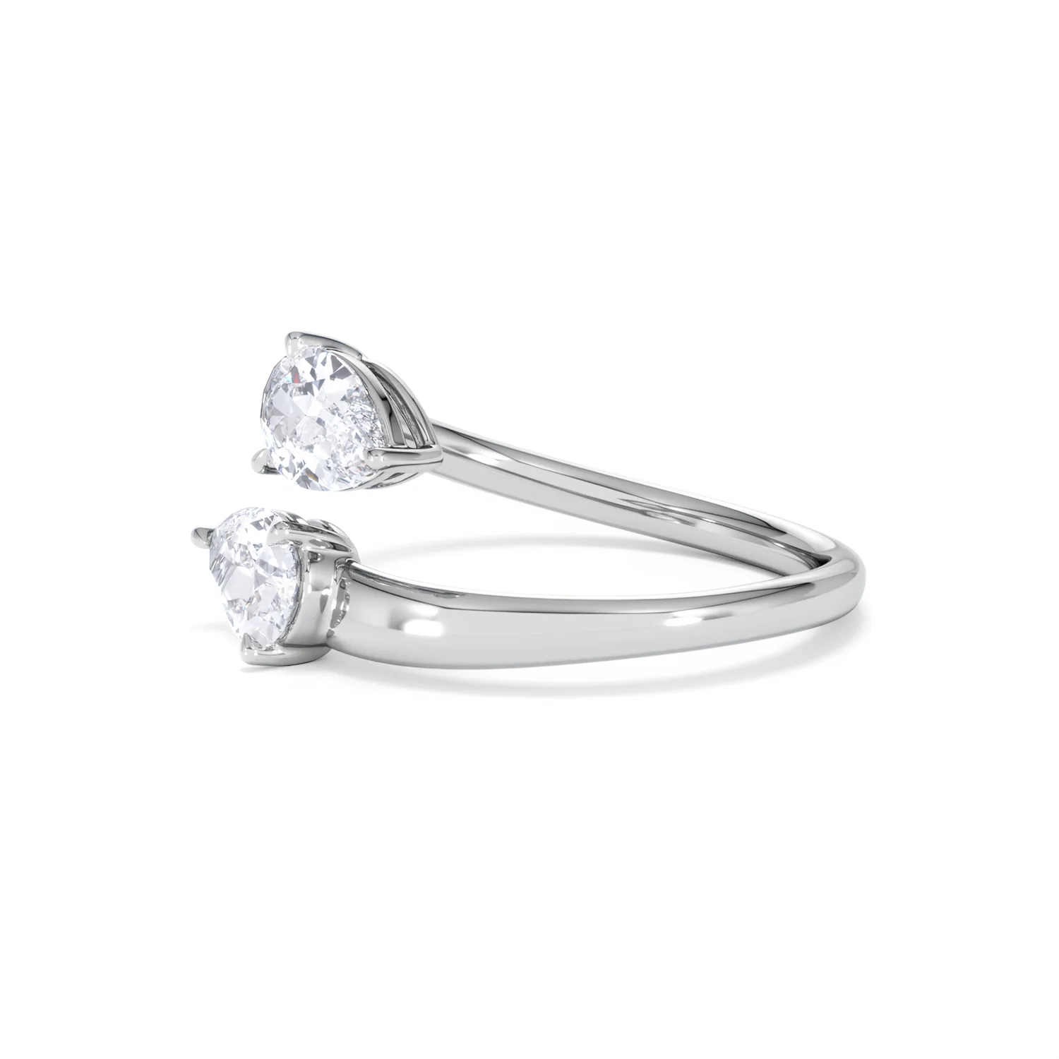 Affinity 0.80ct Pear Cut Lab Diamond 2 Stone Ring in Platinum - Image 76