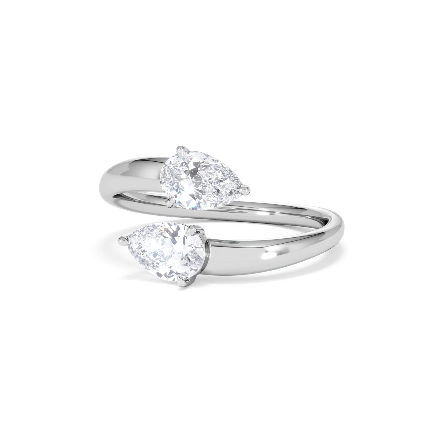 Affinity 0.80ct Pear Cut Lab Diamond 2 Stone Ring in Platinum - Image 85