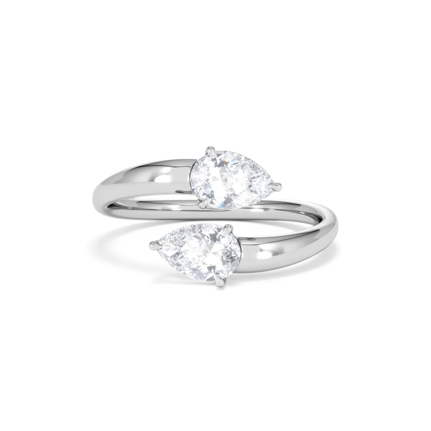Affinity 0.80ct Pear Cut Lab Diamond 2 Stone Ring in Platinum - Image 9