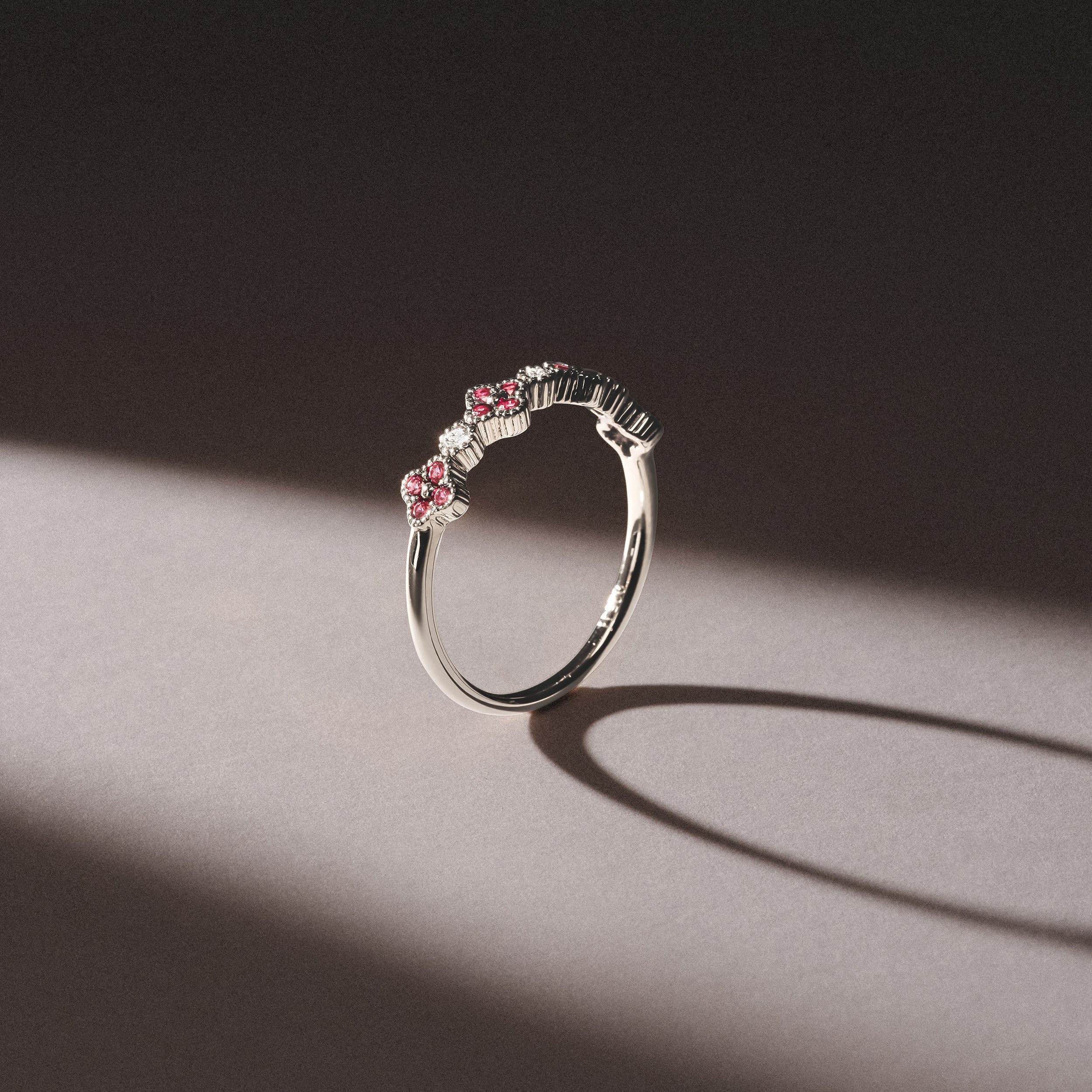 Alegria 0.18ct Lab Ruby 4 Clover Ring in Sterling Silver - Image 3