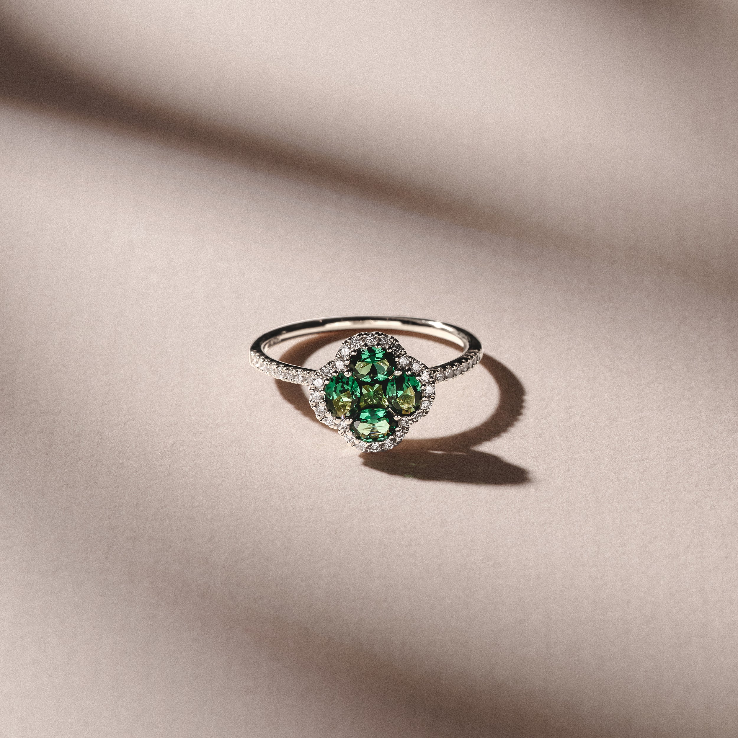 Alegria 0.75ct Lab Emerald Halo Ring in Sterling Silver - Image 2