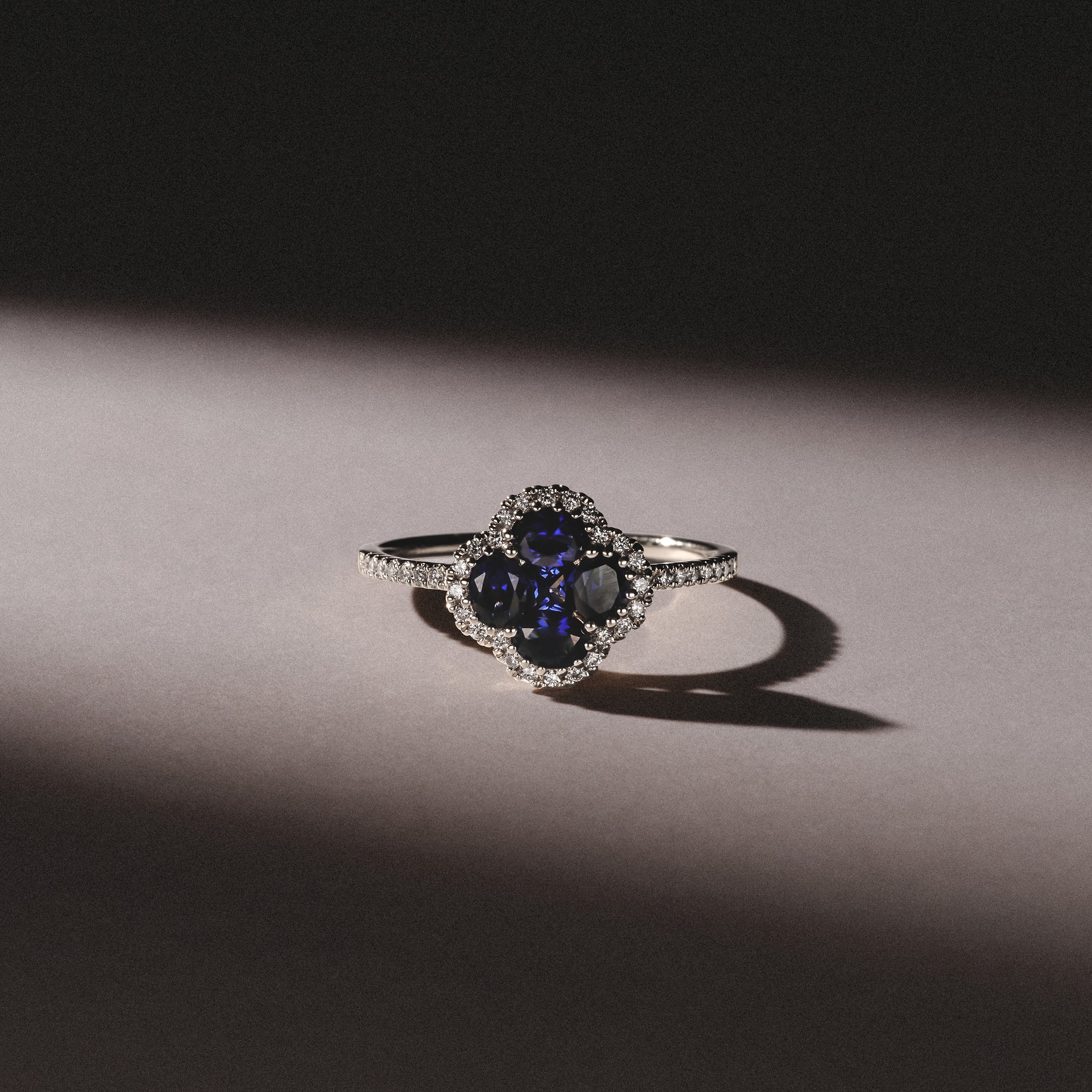 Alegria 1.00ct Lab Sapphire Halo Ring in Sterling Silver - Image 3