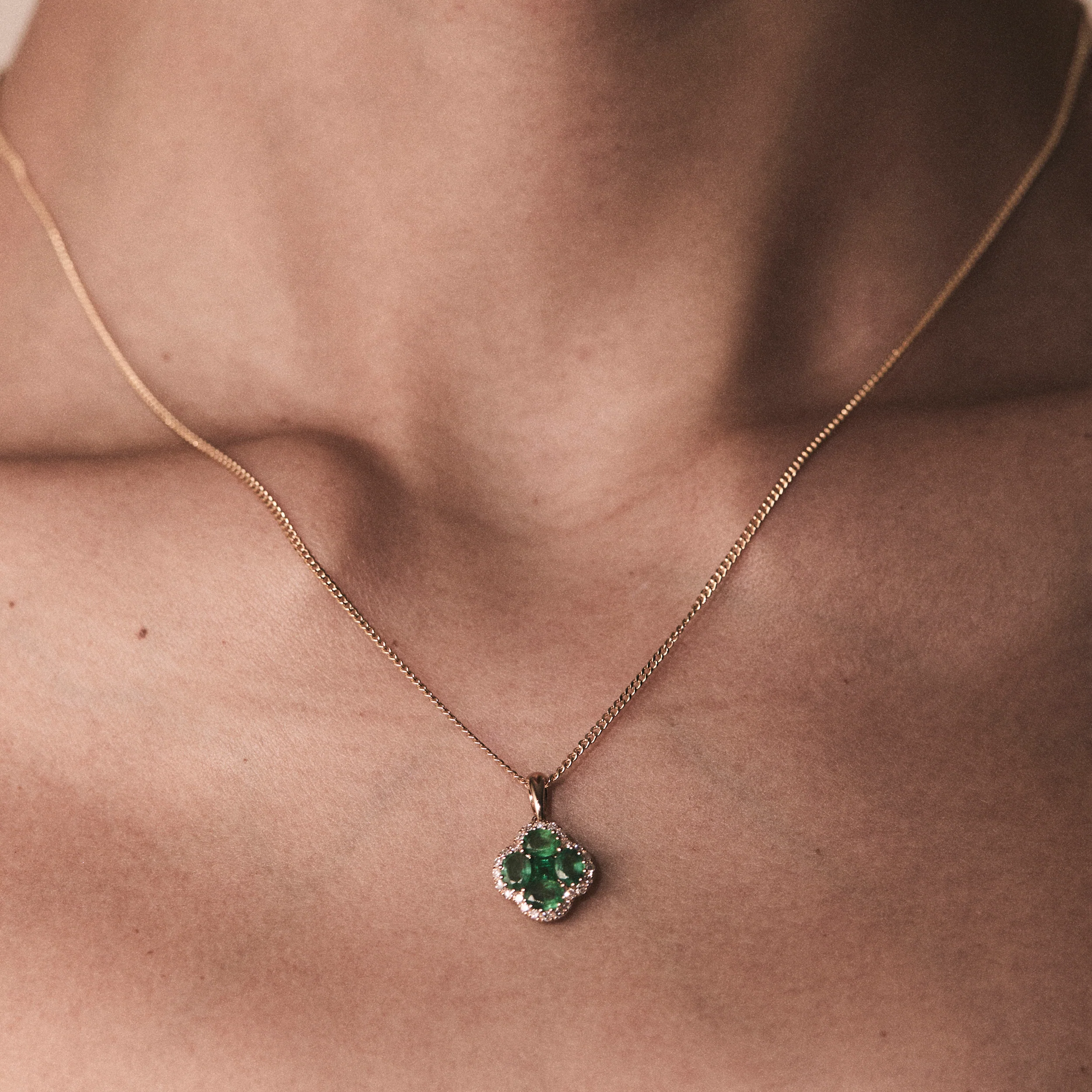 Alegria Lab Emerald Pendant 0.75ct in 18k Gold Vermeil - Image 2