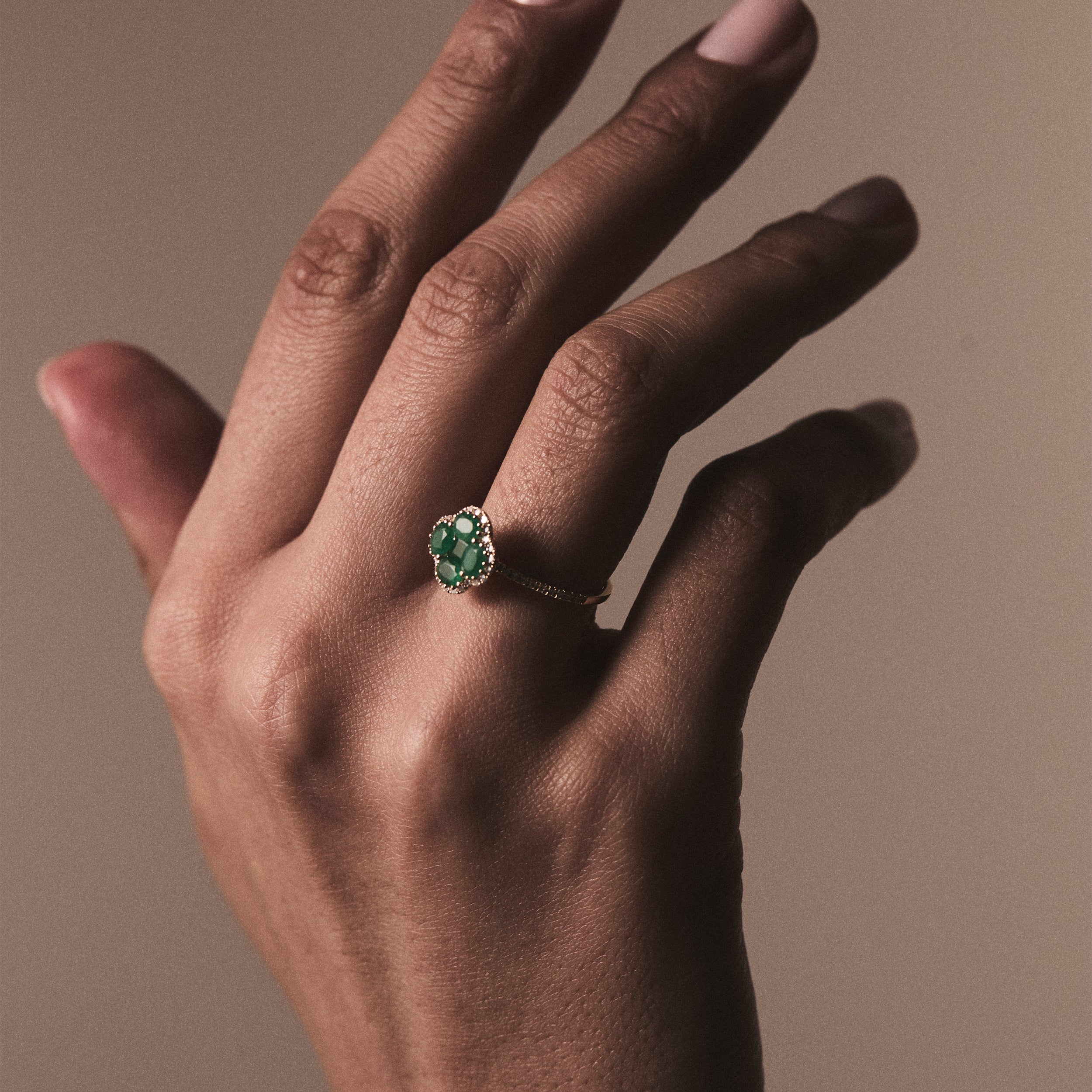 Alegria Lab Emerald Ring 0.75ct in 18k Gold Vermeil - Image 2