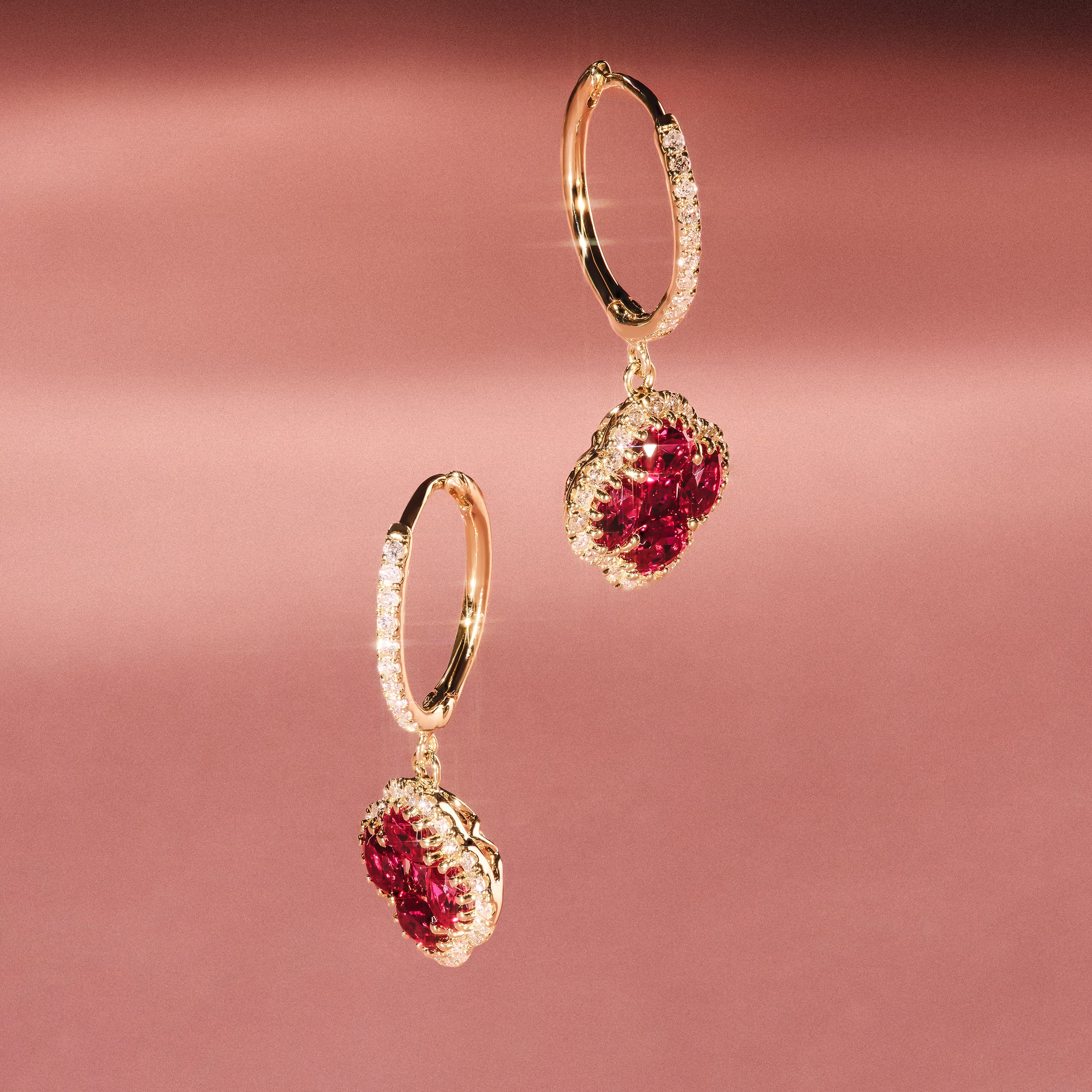 Alegria Lab Ruby Earrings 1.70ct in 18k Gold Vermeil - Image 6
