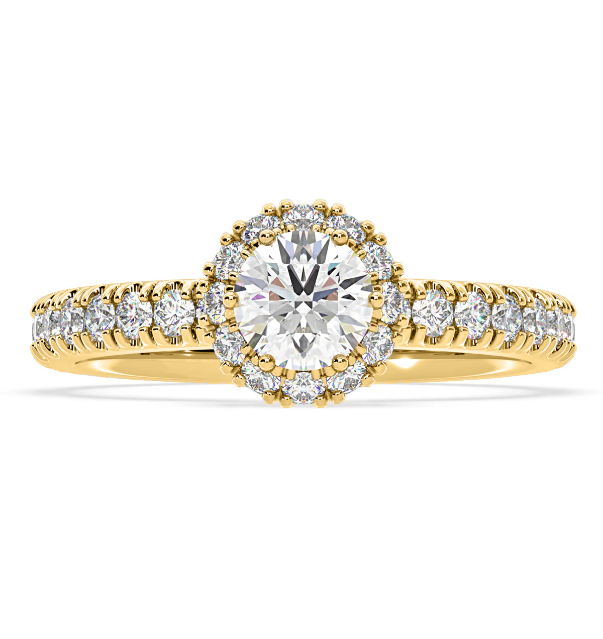 Alessandra Lab Diamond Engagement Ring 18K Gold 1.10CT F/VS1 - Image 3