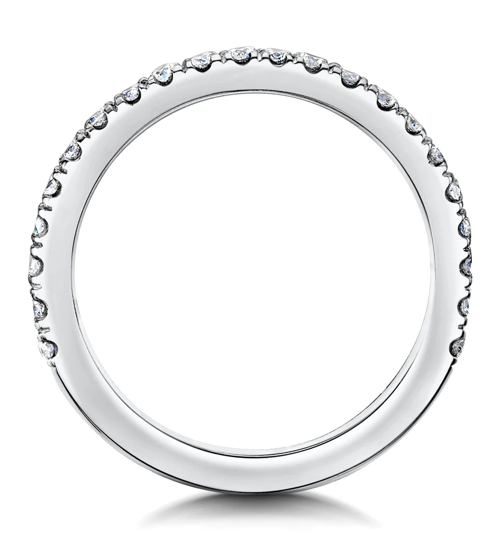 Alessandra Matching 2.6mm Wedding Band 0.42ct H/Si Diamonds Platinum - Image 3