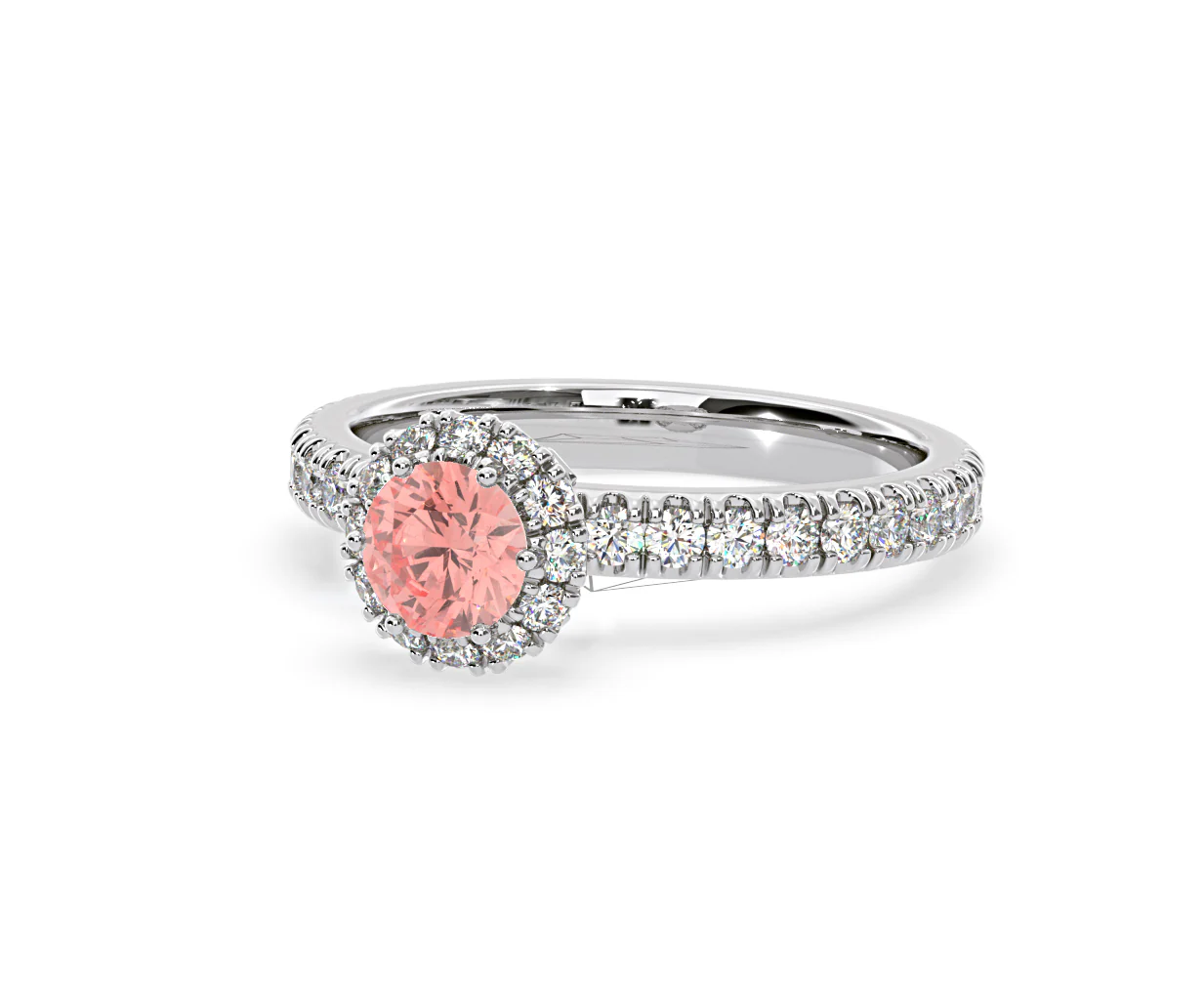 Alessandra Pink Lab Diamond 1.10.ct Halo Ring in 18K White Gold - Elara Collection - Image 12