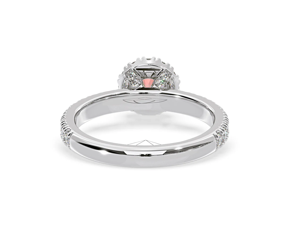 Alessandra Pink Lab Diamond 1.10.ct Halo Ring in 18K White Gold - Elara Collection - Image 47