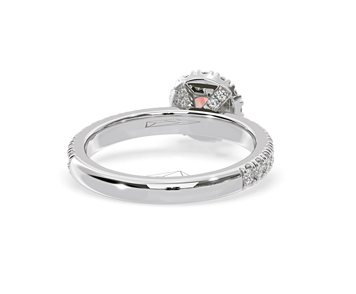 Alessandra Pink Lab Diamond 1.10.ct Halo Ring in 18K White Gold - Elara Collection - Image 50