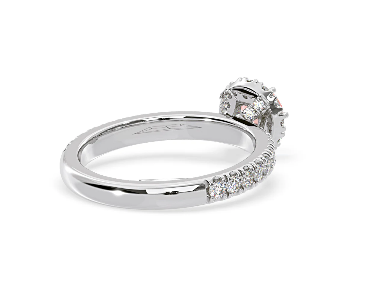 Alessandra Pink Lab Diamond 1.10.ct Halo Ring in 18K White Gold - Elara Collection - Image 55