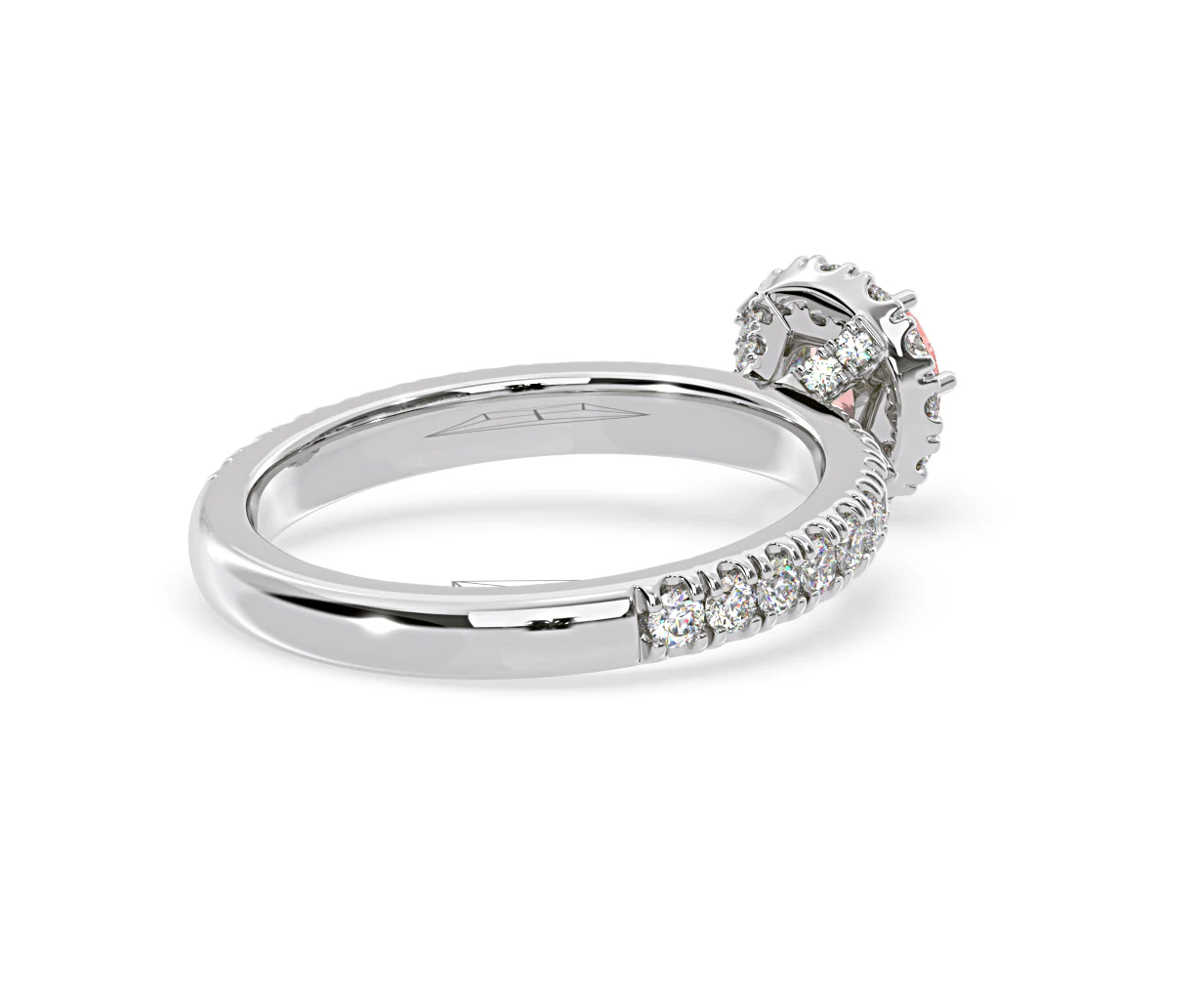Alessandra Pink Lab Diamond 1.10.ct Halo Ring in 18K White Gold - Elara Collection - Image 56