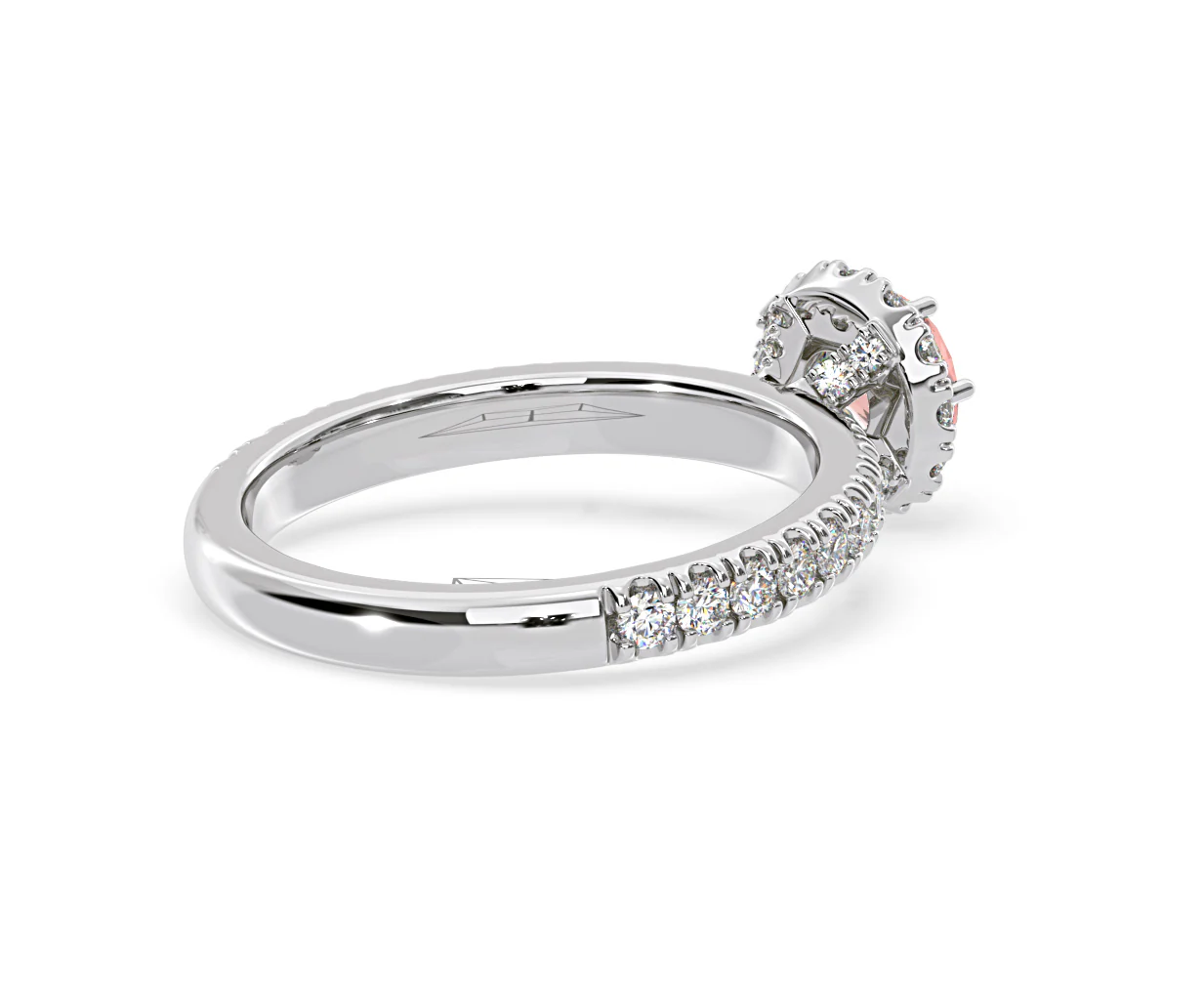 Alessandra Pink Lab Diamond 1.10.ct Halo Ring in 18K White Gold - Elara Collection - Image 57