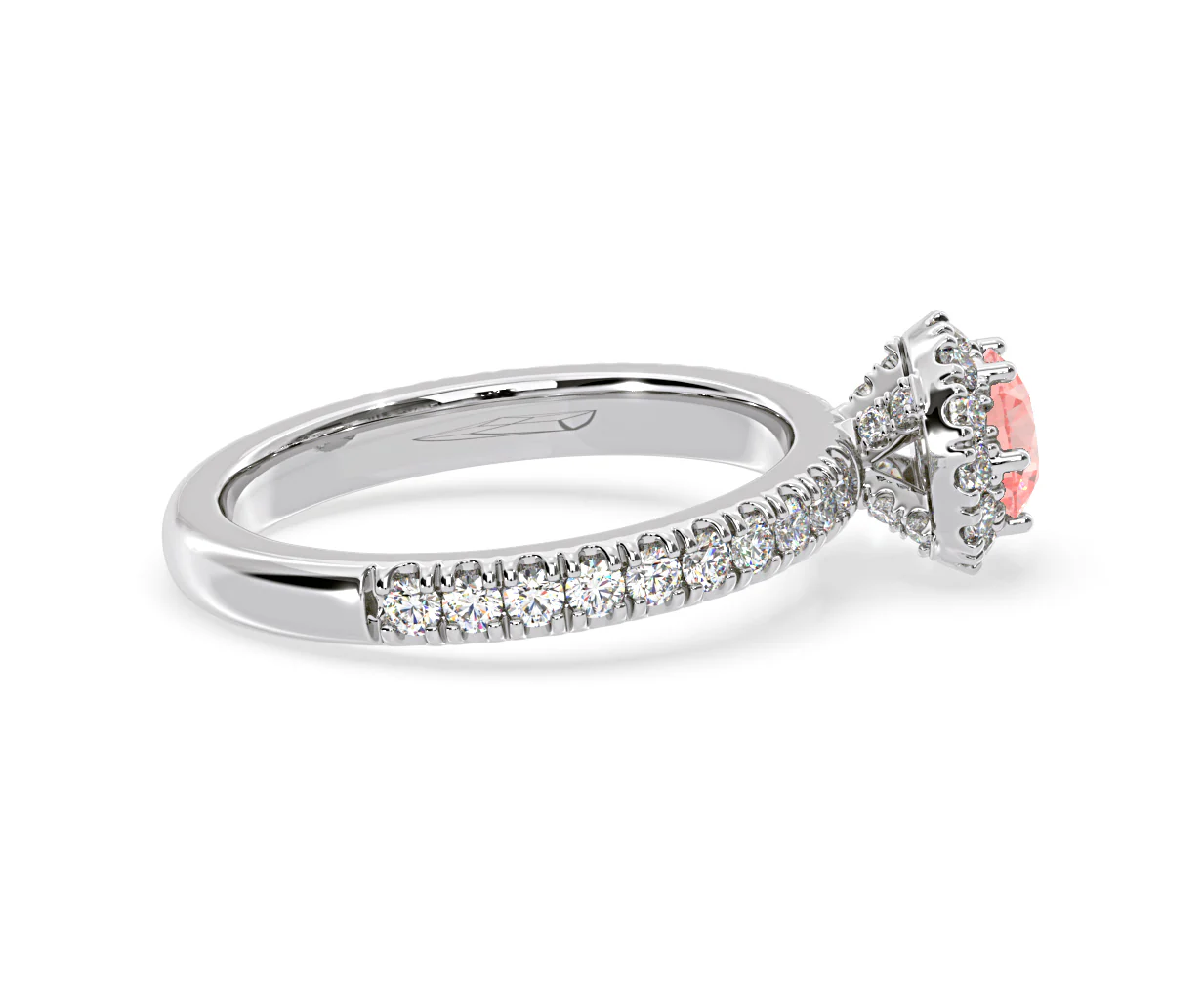 Alessandra Pink Lab Diamond 1.10.ct Halo Ring in 18K White Gold - Elara Collection - Image 65