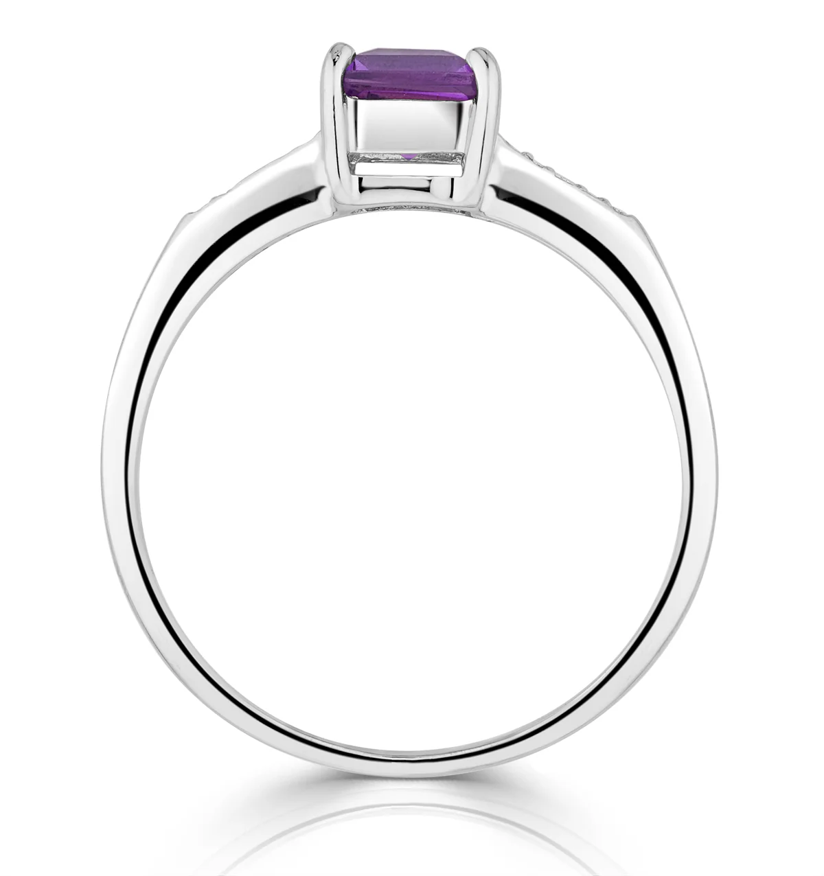 Amethyst 0.63ct And Diamond 9K White Gold Ring - Image 3