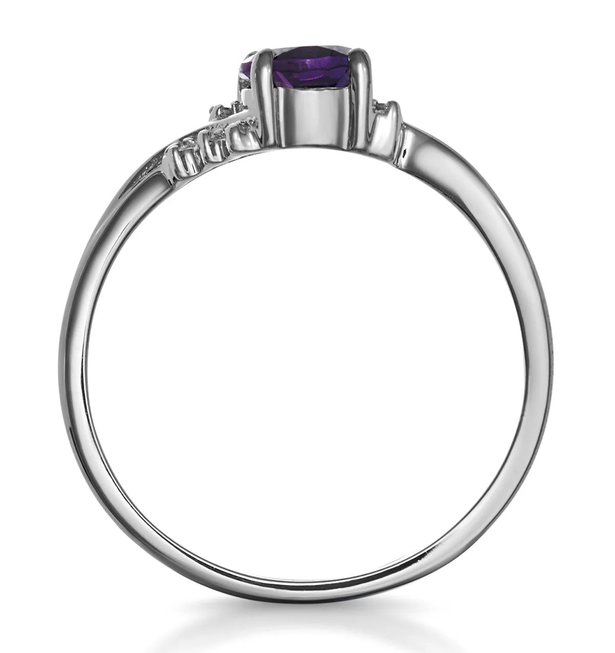 Amethyst 0.68ct And Diamond 18K White Gold Ring - Image 3