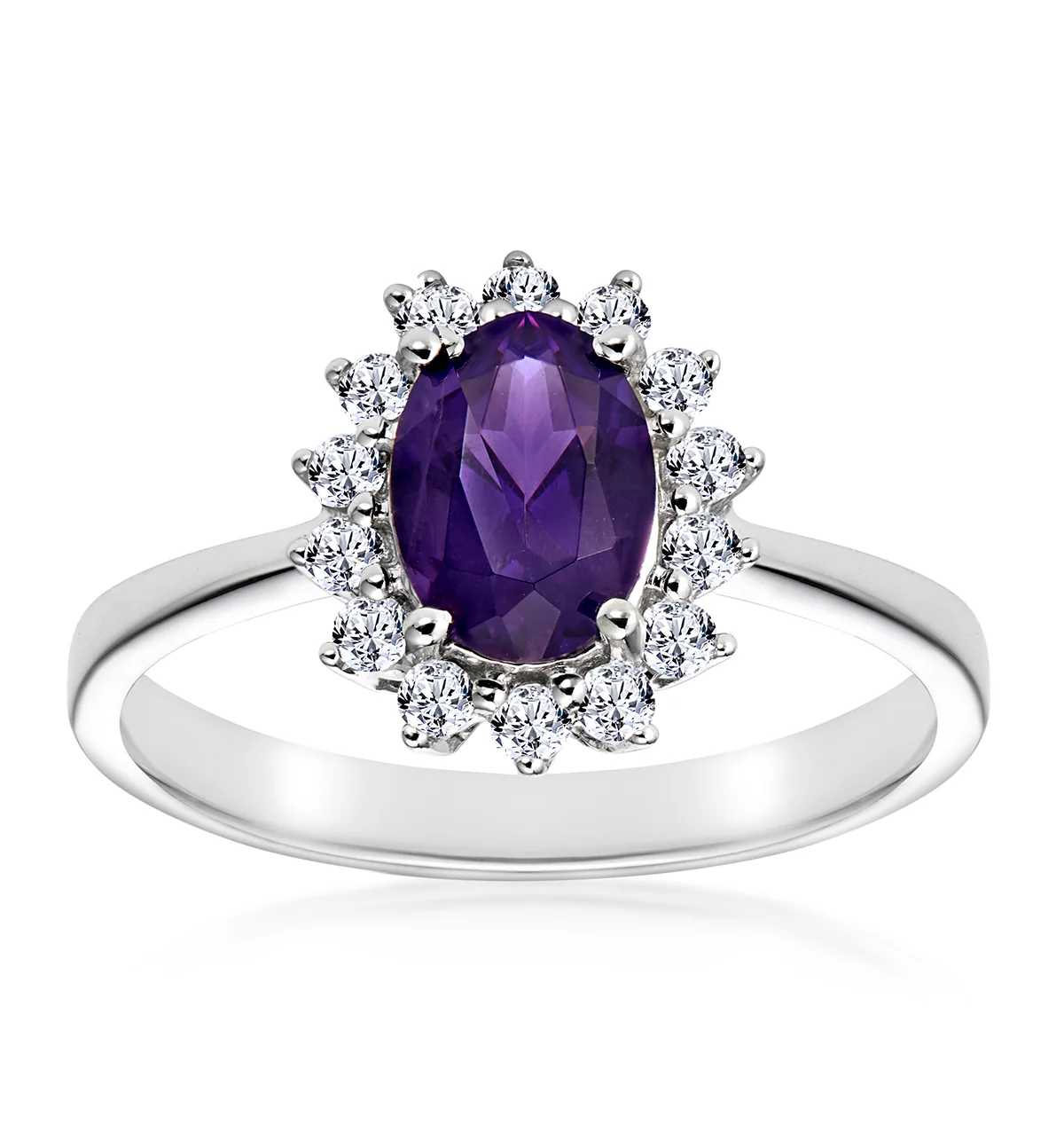 Amethyst 0.70ct And Diamond 9K White Gold Ring - Image 4