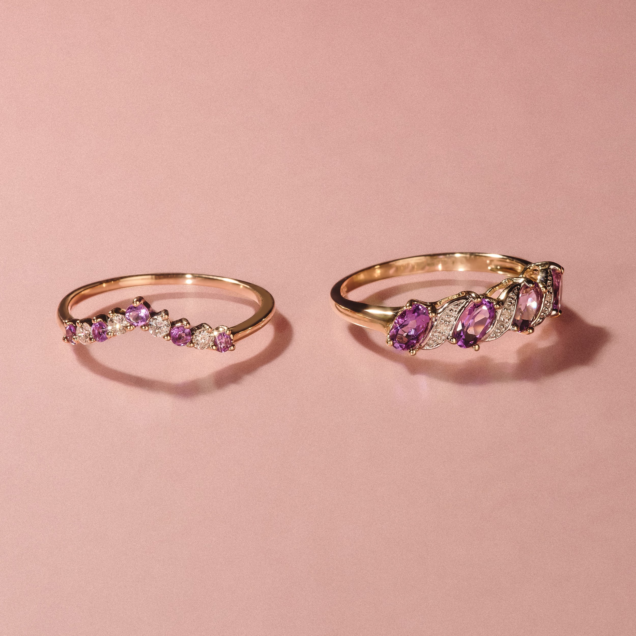 Amethyst 0.74ct And Diamond 9K Gold Ring - Image 6