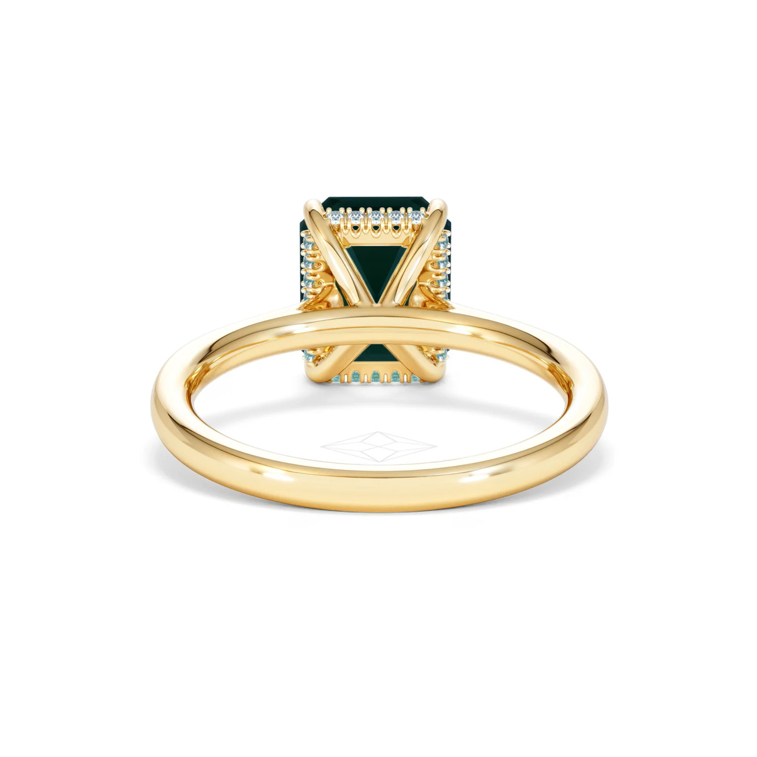 Amora Gem 2.00ct Emerald Cut Lab Emerald Hidden Halo Engagement Ring in 18K Yellow Gold - Image 49