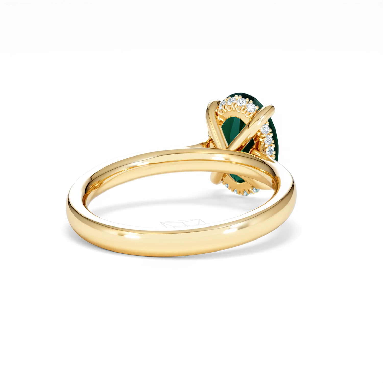 Amora Gem 2.00ct Oval Cut Lab Emerald Hidden Halo Engagement Ring in 18K Yellow Gold - Image 42