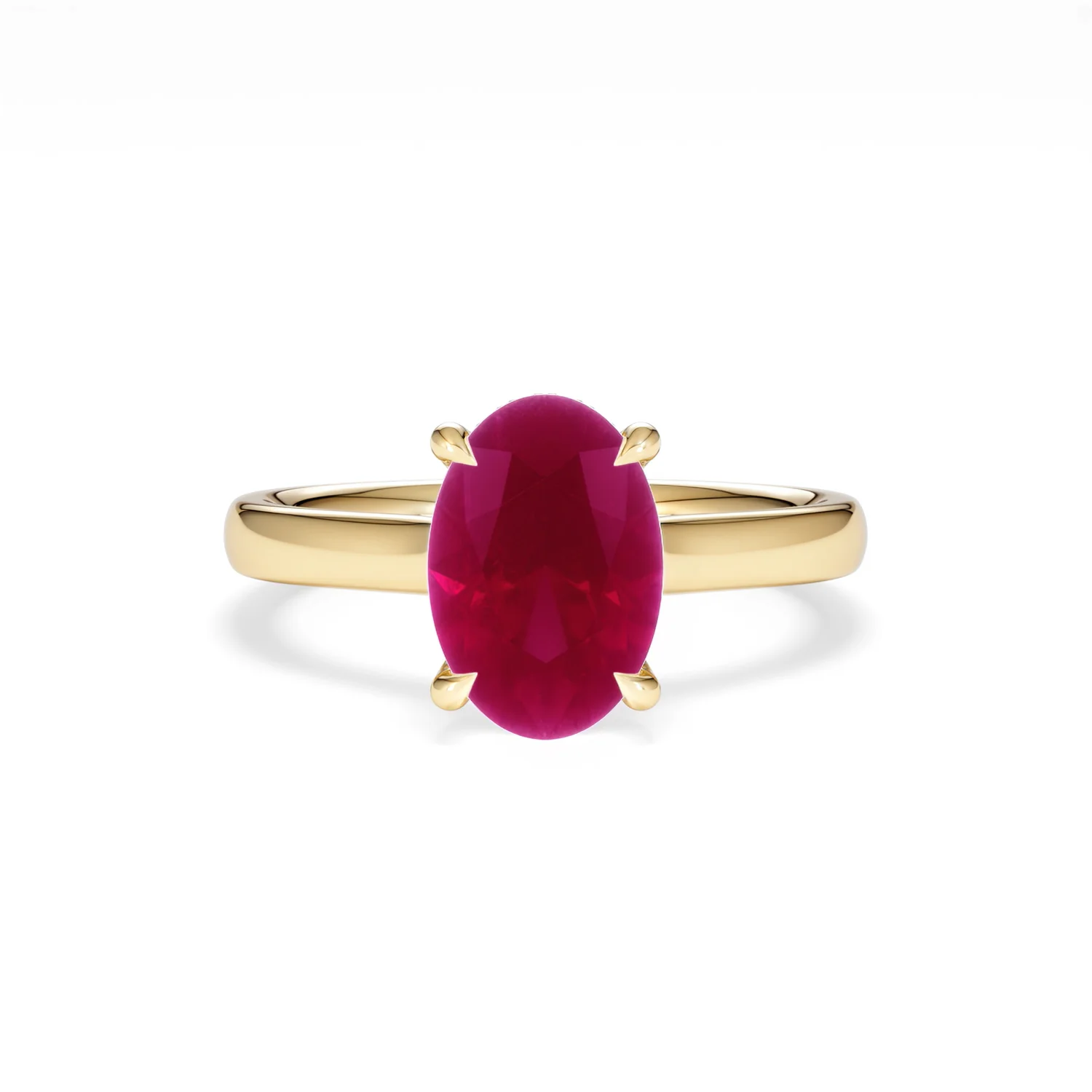 Amora Gem 2.00ct Oval Cut Lab Ruby Hidden Halo Engagement Ring in 18K Yellow Gold - Image 9
