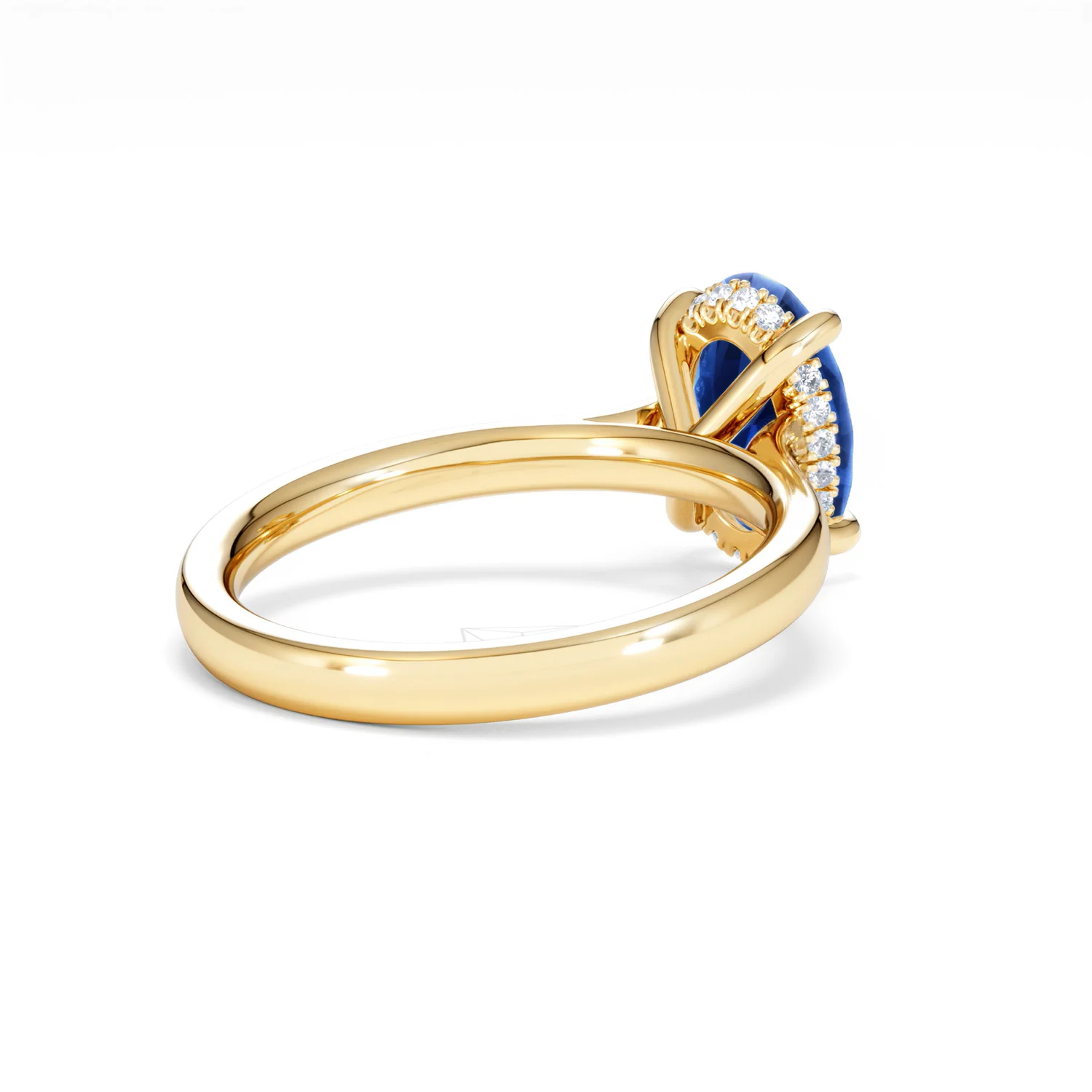Amora Gem 2.00ct Oval Cut Lab Sapphire Hidden Halo Engagement Ring in 18K Yellow Gold - Image 40