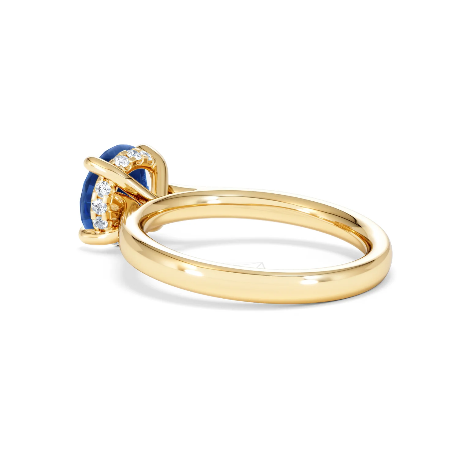 Amora Gem 2.00ct Round Cut Lab Sapphire Hidden Halo Engagement Ring in 18K Yellow Gold - Image 59