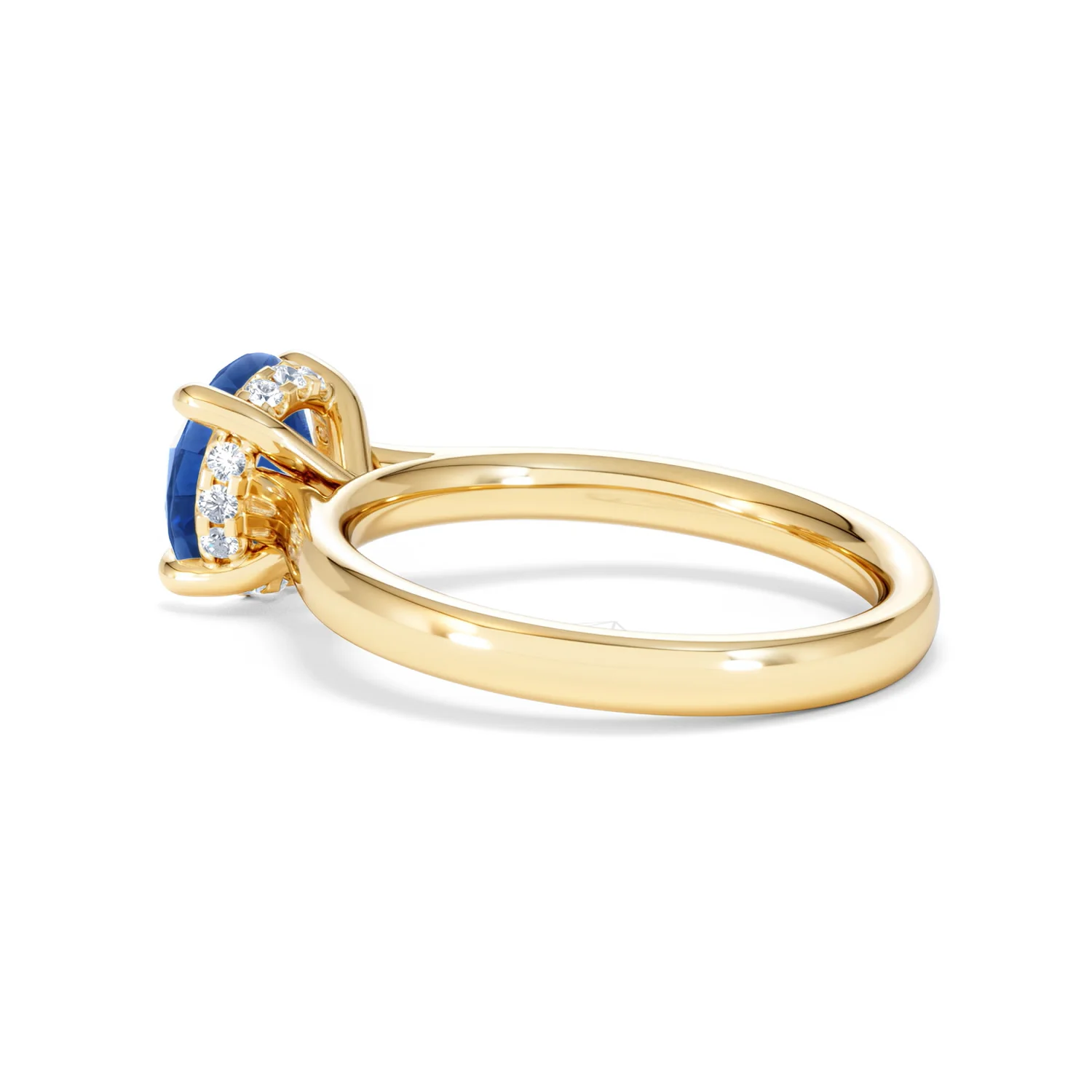 Amora Gem 2.00ct Round Cut Lab Sapphire Hidden Halo Engagement Ring in 18K Yellow Gold - Image 61