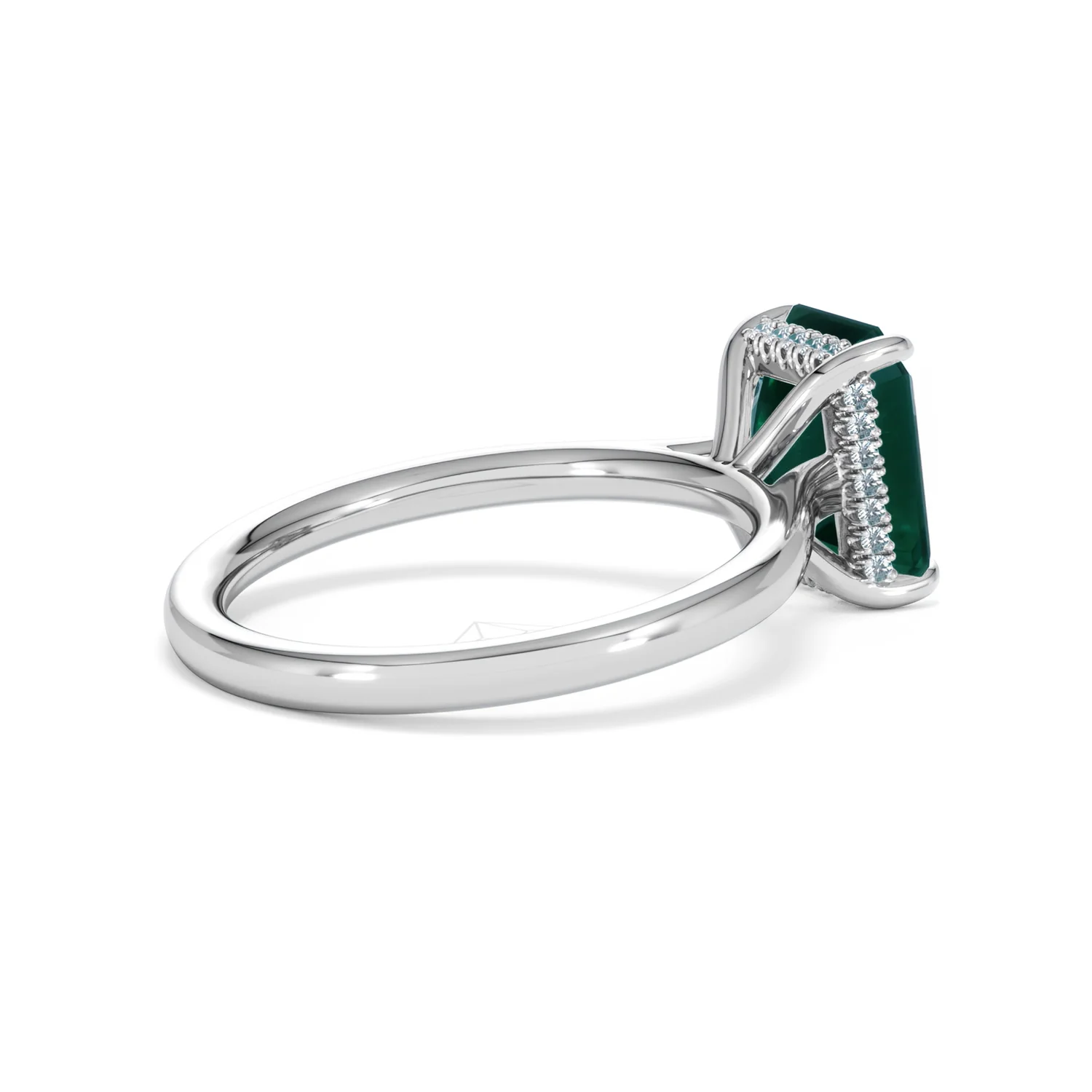 Amora Gem 2.50ct Emerald Cut Lab Hidden Halo Emerald Engagement Ring in 18K White Gold - Image 36