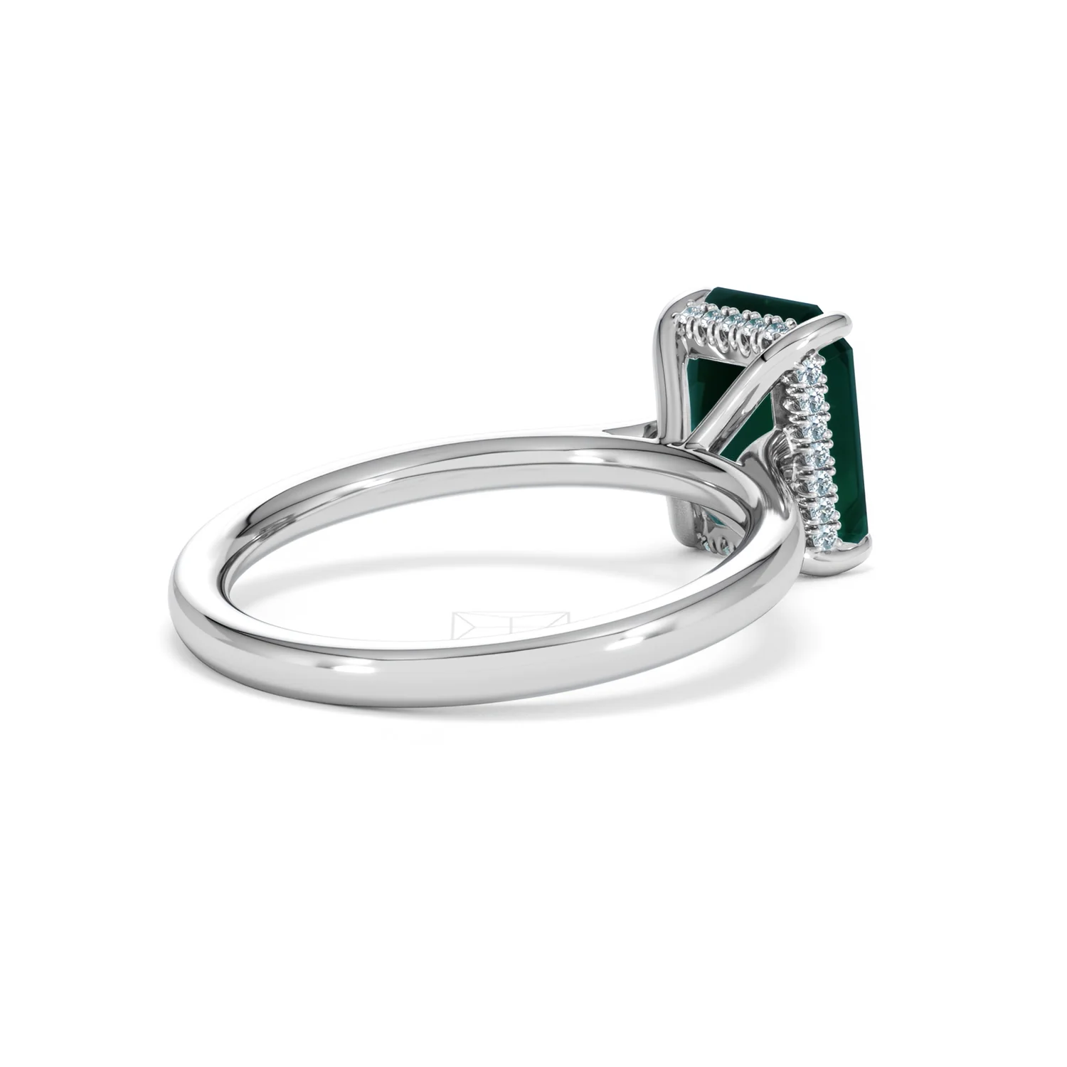 Amora Gem 2.50ct Emerald Cut Lab Hidden Halo Emerald Engagement Ring in 18K White Gold - Image 39